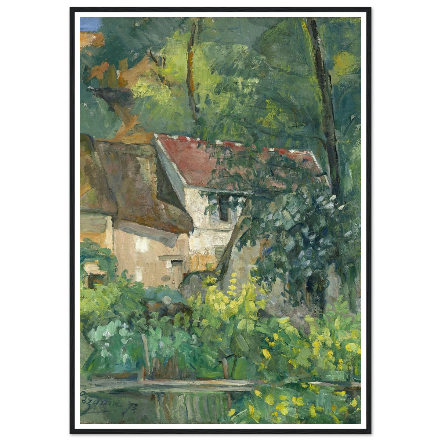House of Père Lacroix (1873) Art Print | Paul Cezanne - Framed Poster - 30x40 cm / 12x16″ - Black frame