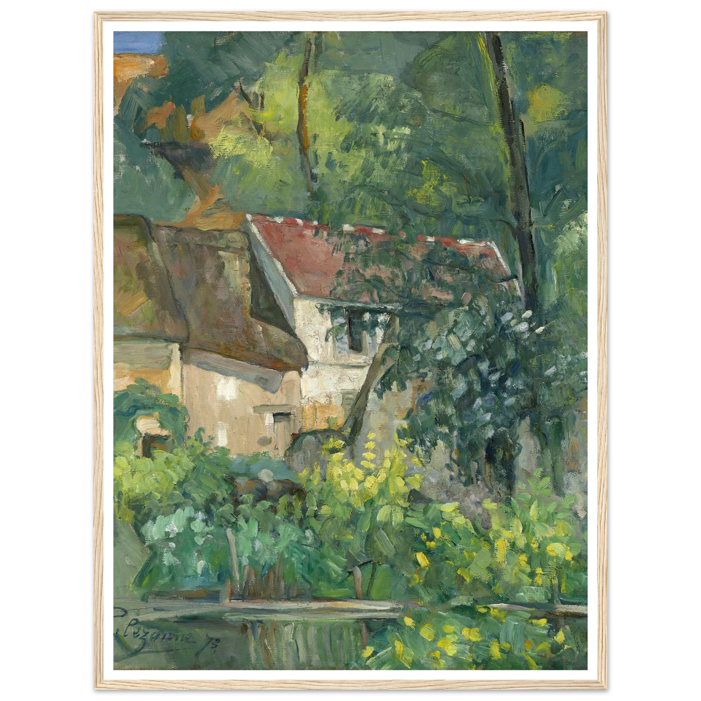 House of Père Lacroix (1873) Art Print | Paul Cezanne - Framed Poster - 30x40 cm / 12x16″ - Black frame