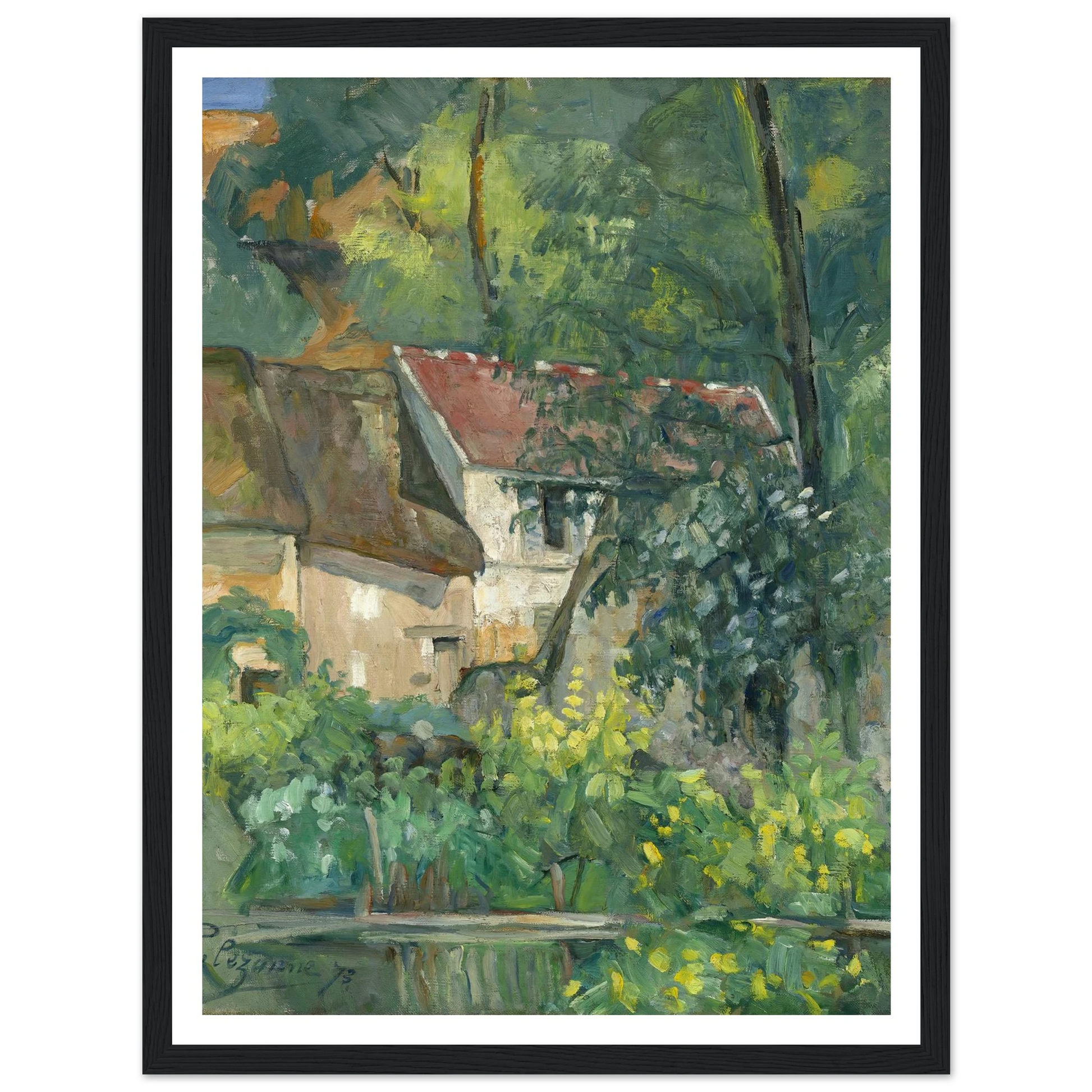 House of Père Lacroix (1873) Art Print | Paul Cezanne - Framed Poster - 30x40 cm / 12x16″ - Black frame