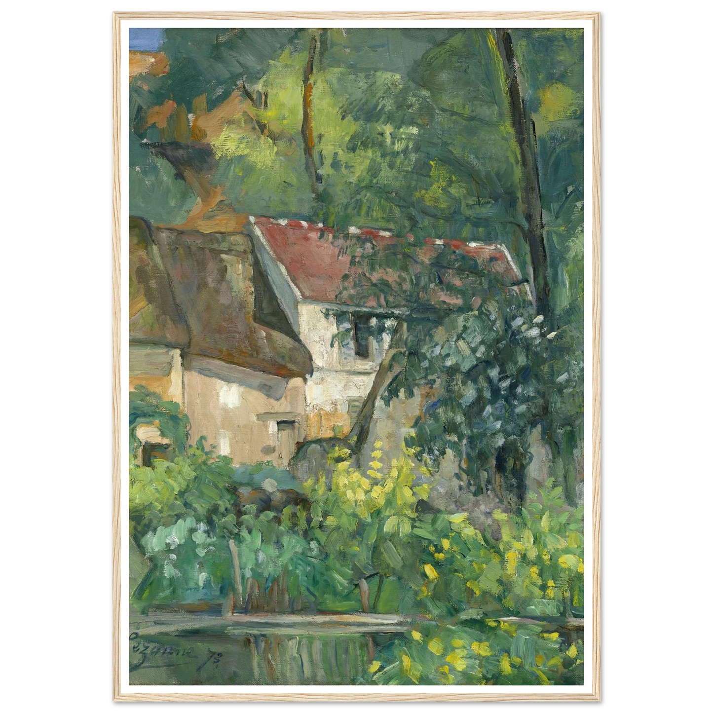 House of Père Lacroix (1873) Art Print | Paul Cezanne - Framed Poster - 30x40 cm / 12x16″ - Black frame