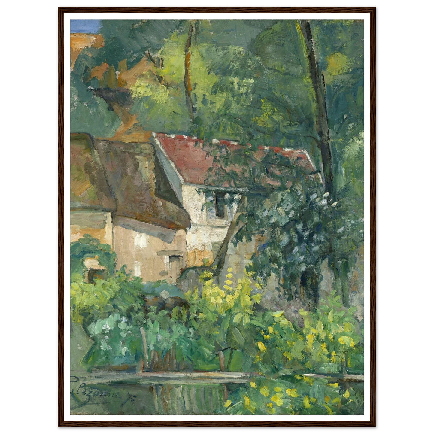 House of Père Lacroix (1873) Art Print | Paul Cezanne - Framed Poster - 30x40 cm / 12x16″ - Black frame