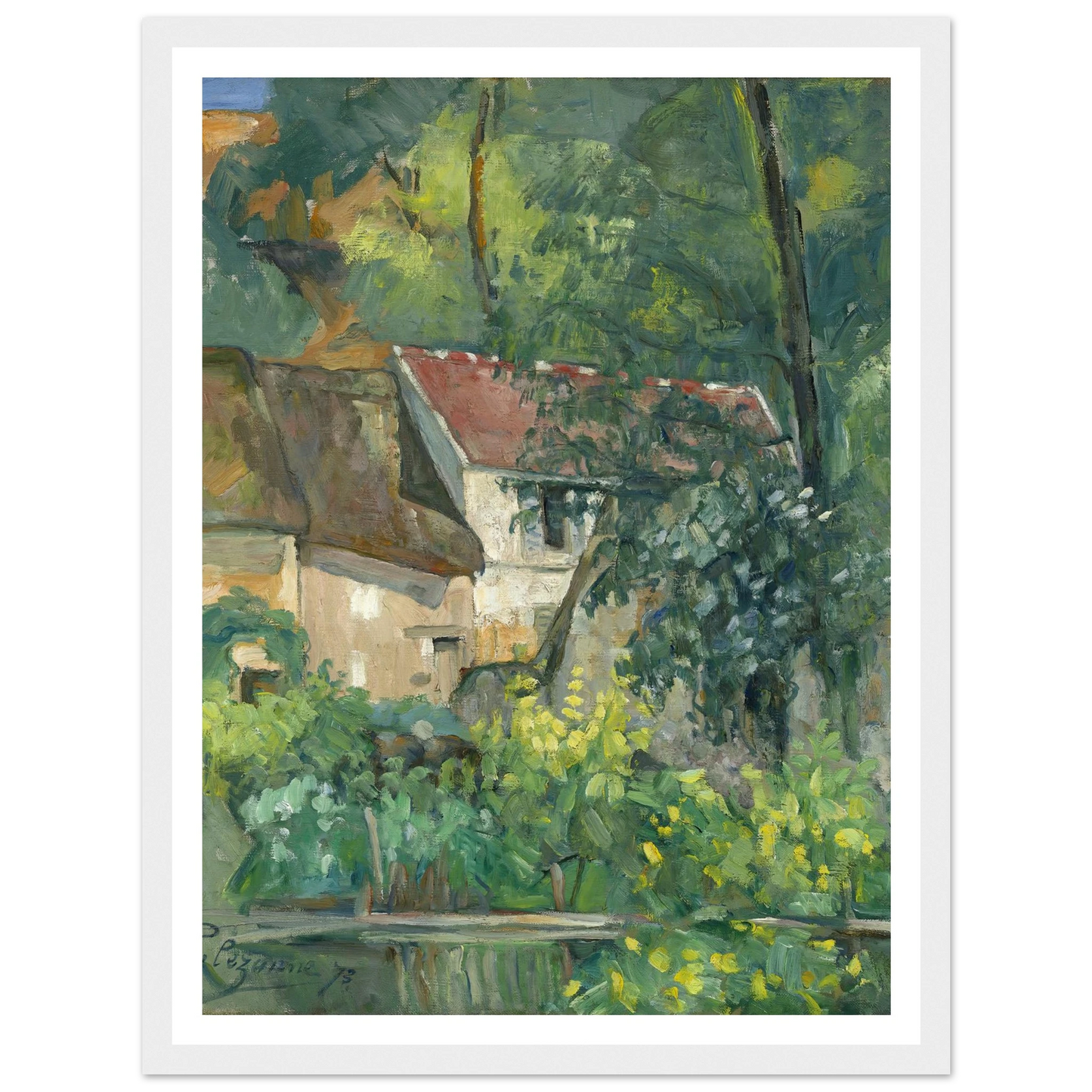 House of Père Lacroix (1873) Art Print | Paul Cezanne - Framed Poster - 30x40 cm / 12x16″ - Black frame