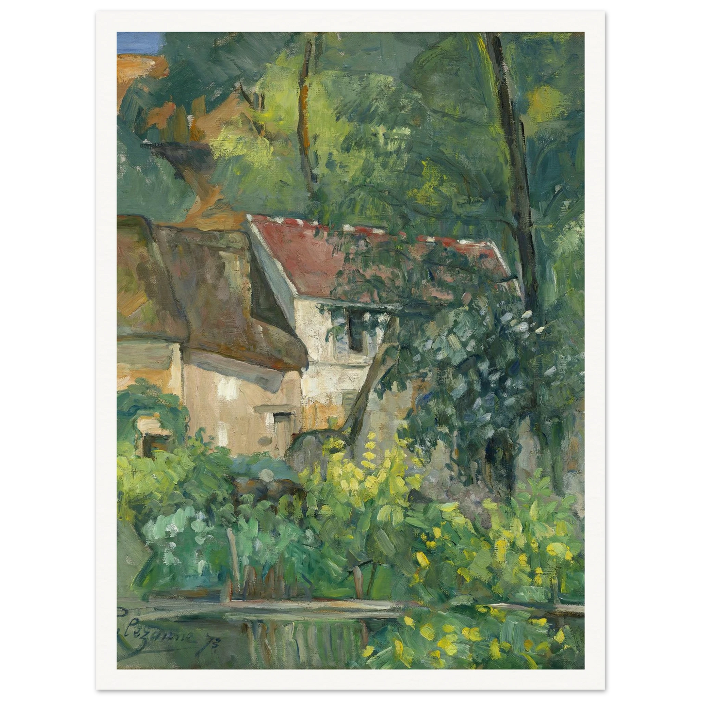 House of Père Lacroix (1873) Art Print | Paul Cezanne - Framed Poster - 30x40 cm / 12x16″ - Black frame