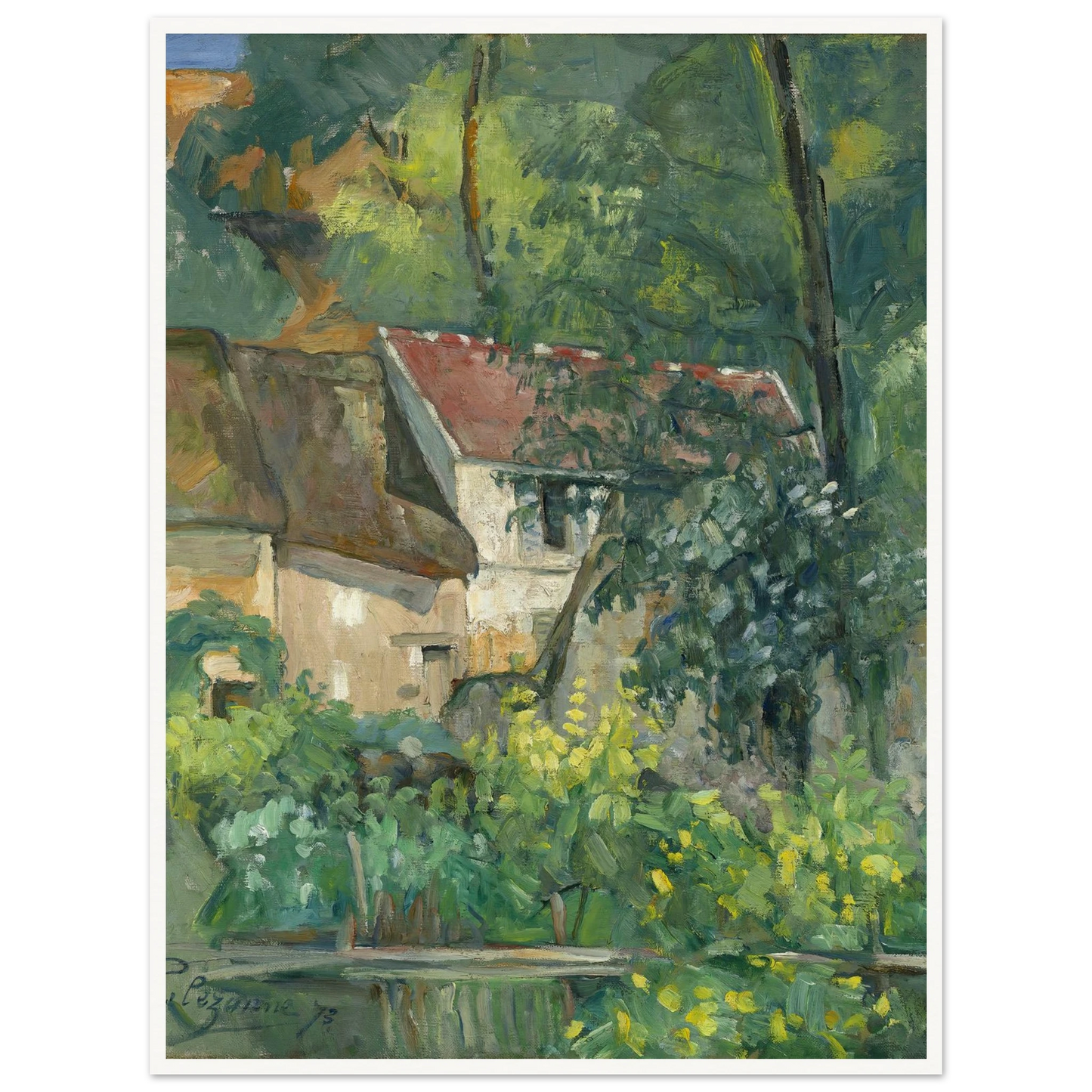 House of Père Lacroix (1873) Art Print | Paul Cezanne - Framed Poster - 30x40 cm / 12x16″ - Black frame