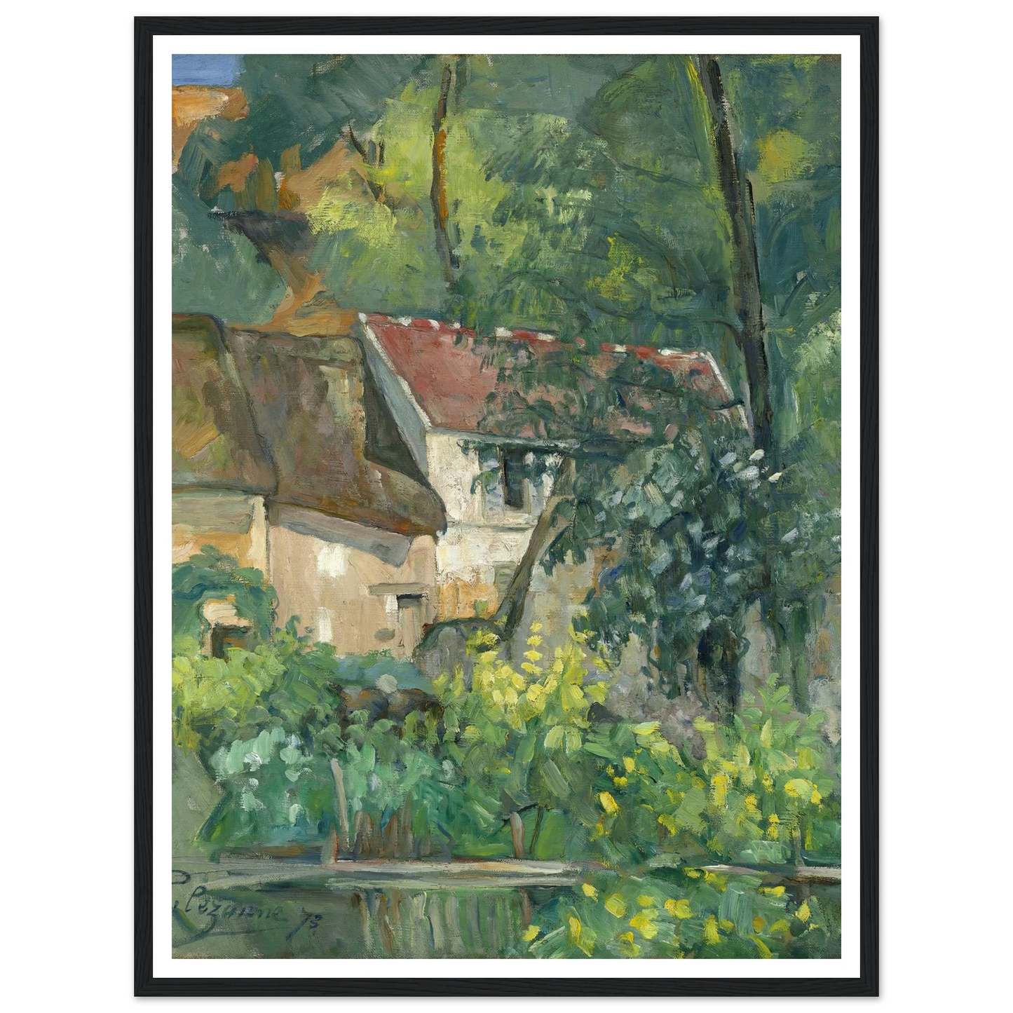 House of Père Lacroix (1873) Art Print | Paul Cezanne - Framed Poster - 30x40 cm / 12x16″ - Black frame