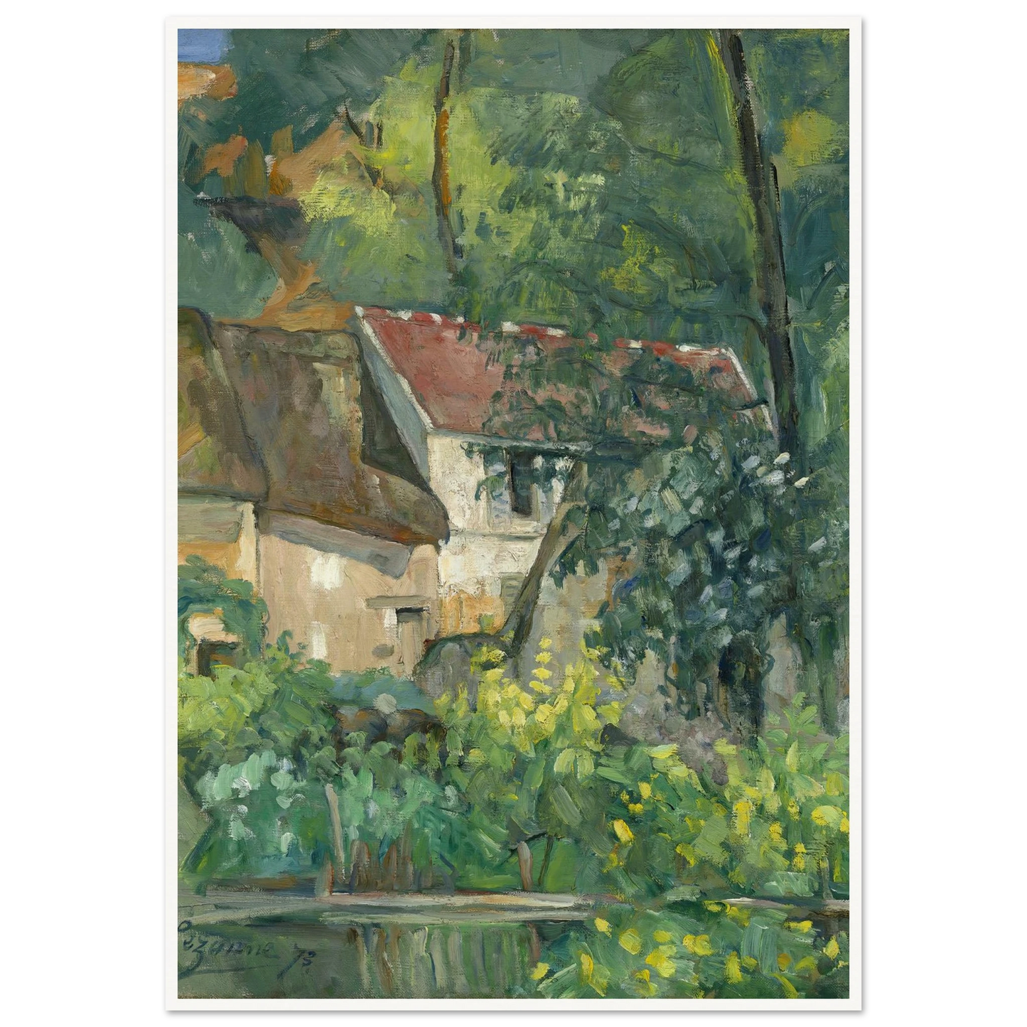 House of Père Lacroix (1873) Art Print | Paul Cezanne - Framed Poster - 30x40 cm / 12x16″ - Black frame