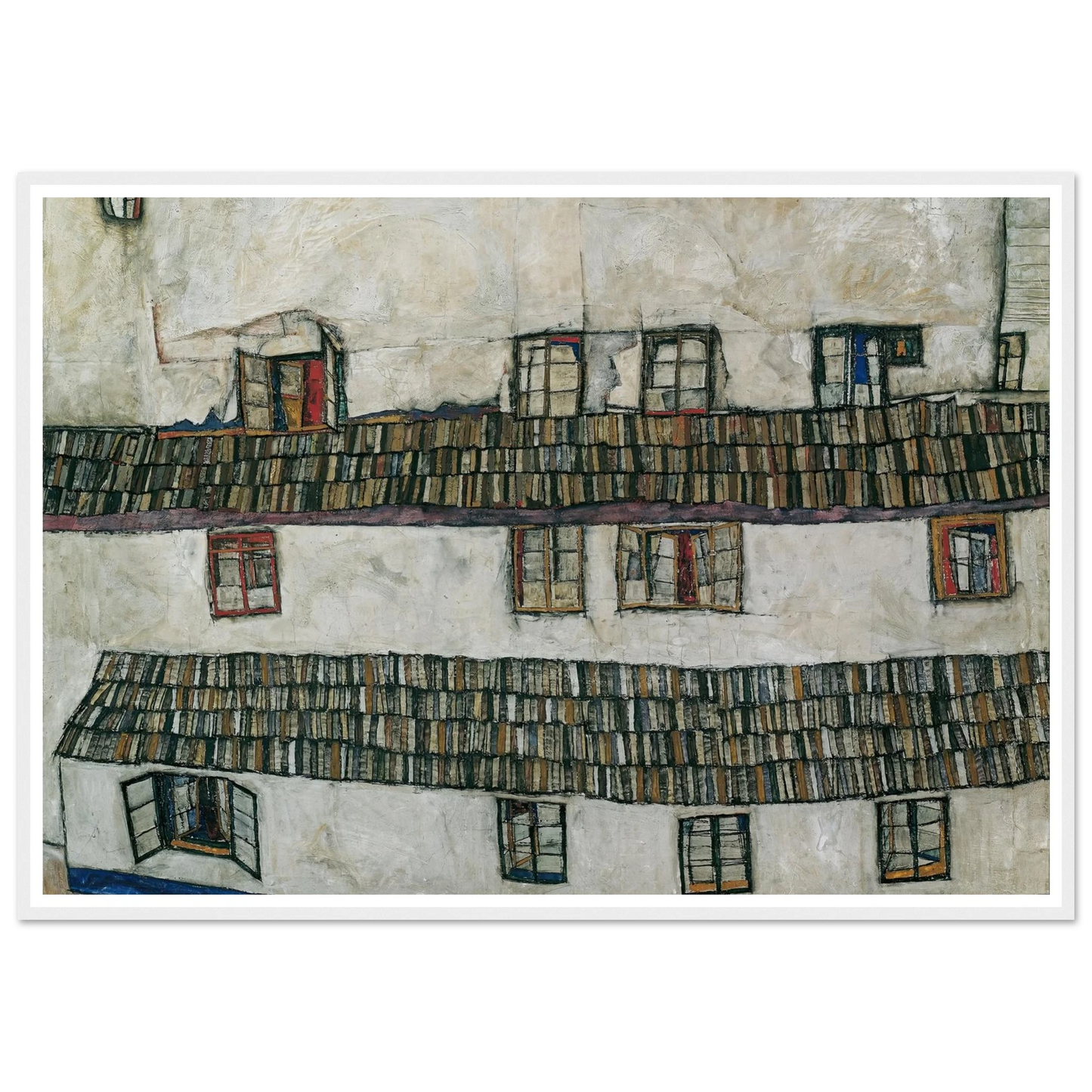 House wall (window) (1914) Art Print | Egon Schiele - Framed Poster - 30x40 cm / 12x16″ - Black frame