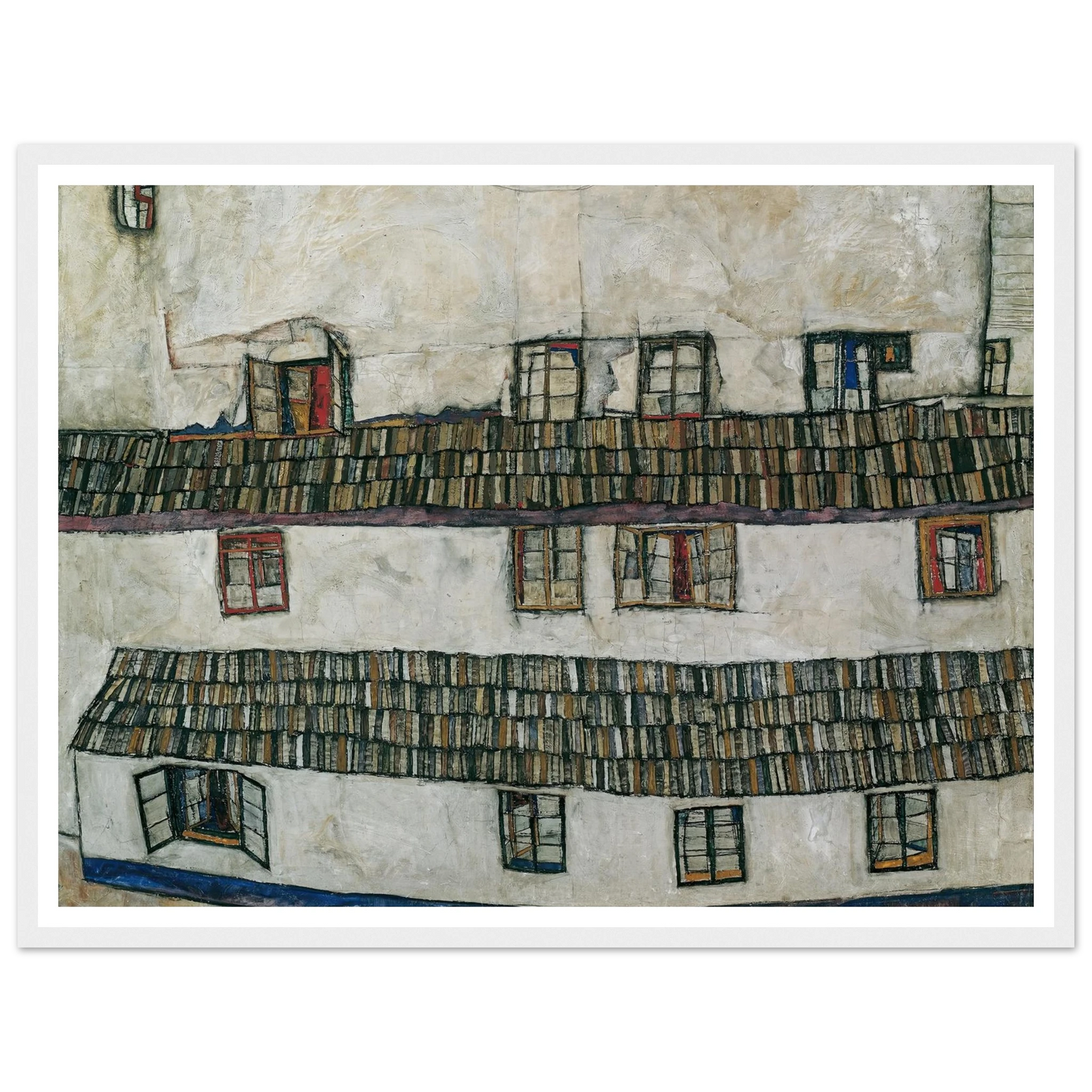 House wall (window) (1914) Art Print | Egon Schiele - Framed Poster - 30x40 cm / 12x16″ - Black frame