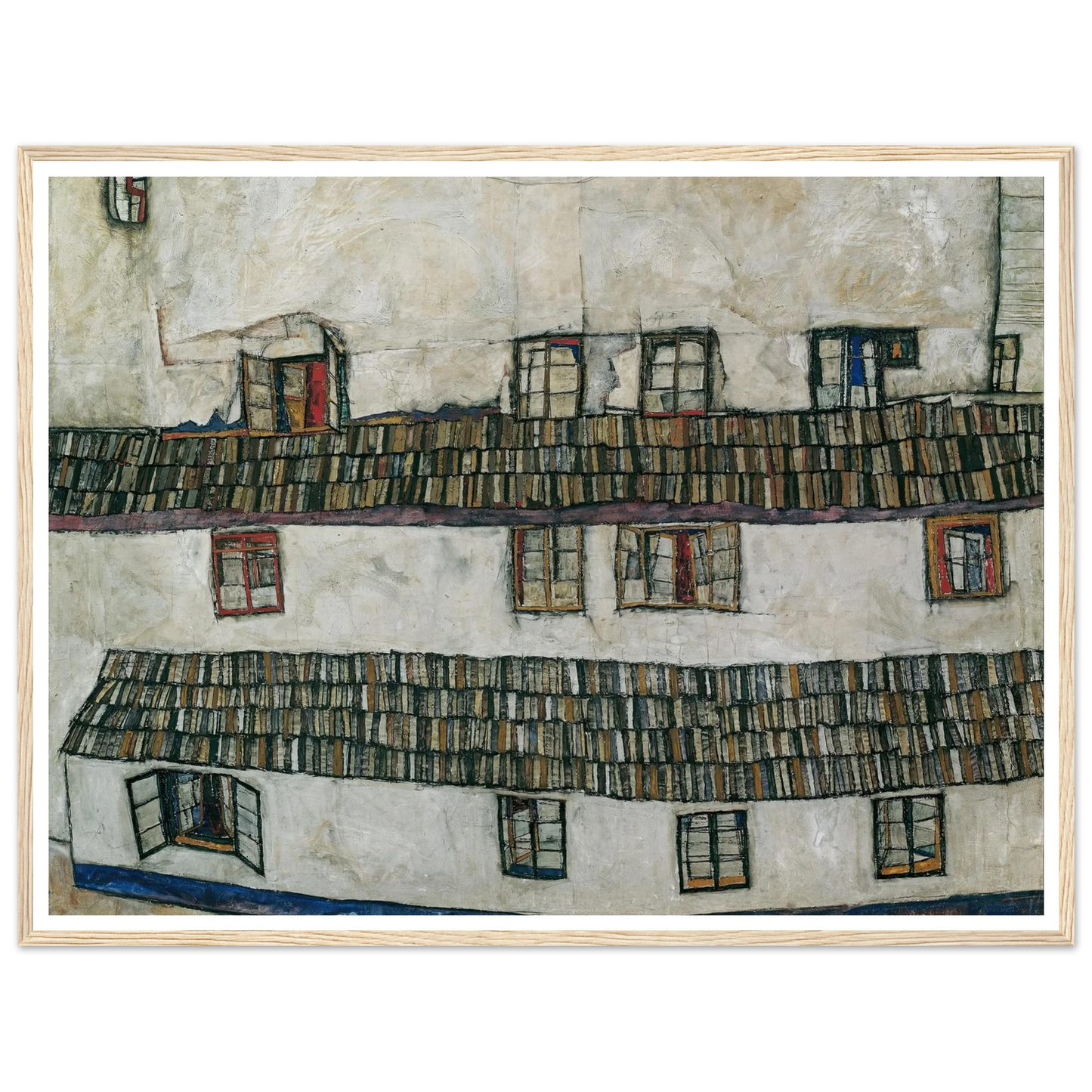 House wall (window) (1914) Art Print | Egon Schiele - Framed Poster - 30x40 cm / 12x16″ - Black frame