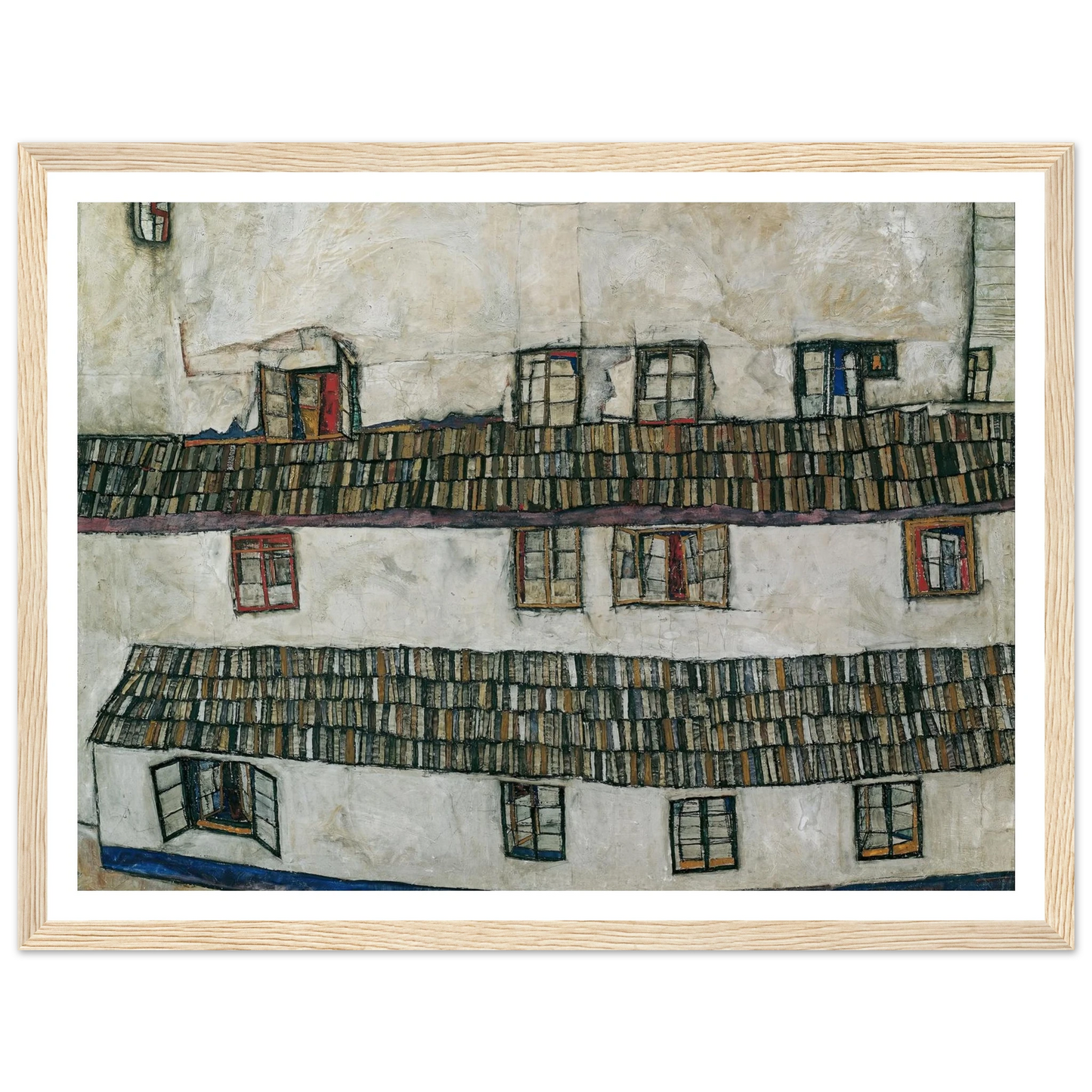 House wall (window) (1914) Art Print | Egon Schiele - Framed Poster - 30x40 cm / 12x16″ - Black frame