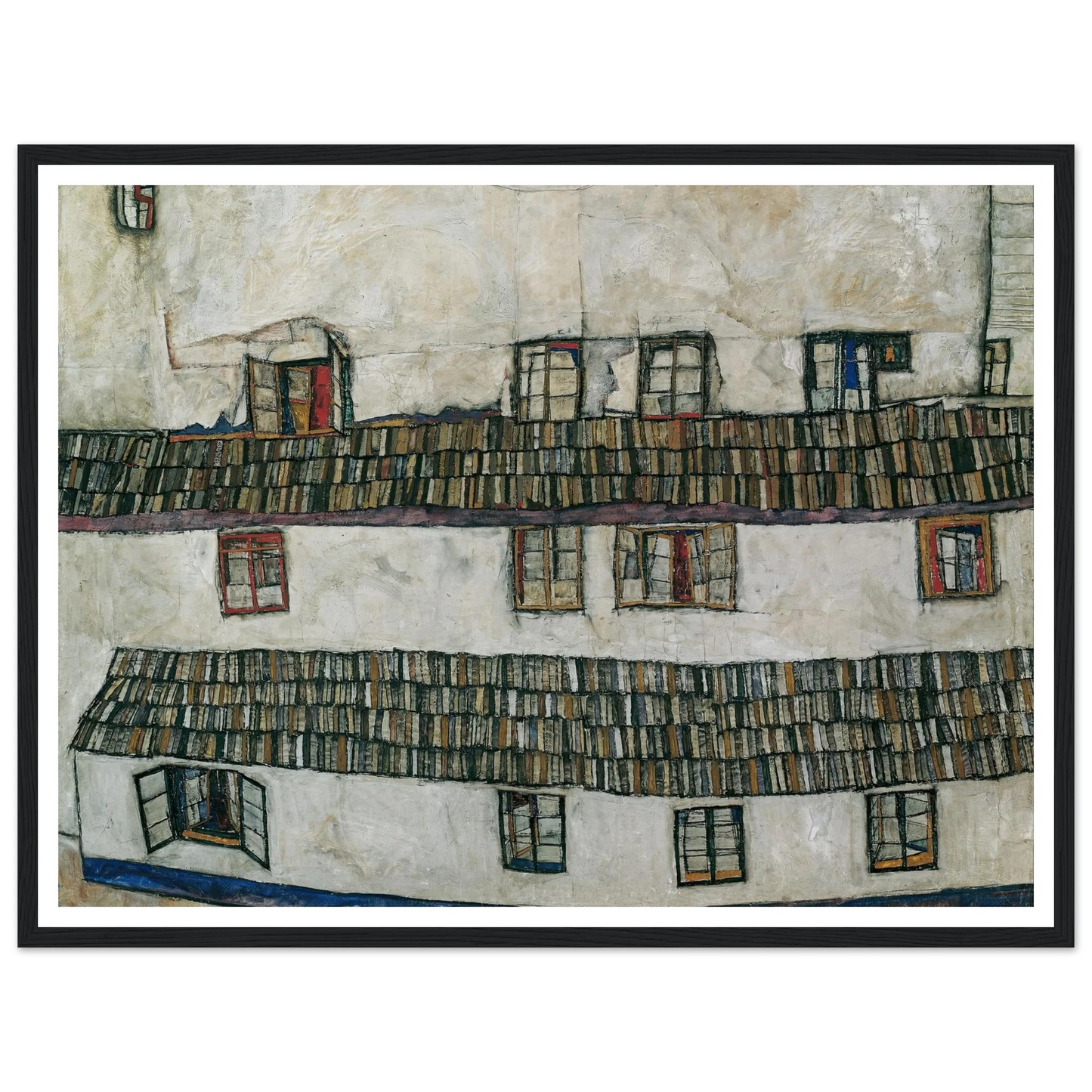 House wall (window) (1914) Art Print | Egon Schiele - Framed Poster - 30x40 cm / 12x16″ - Black frame