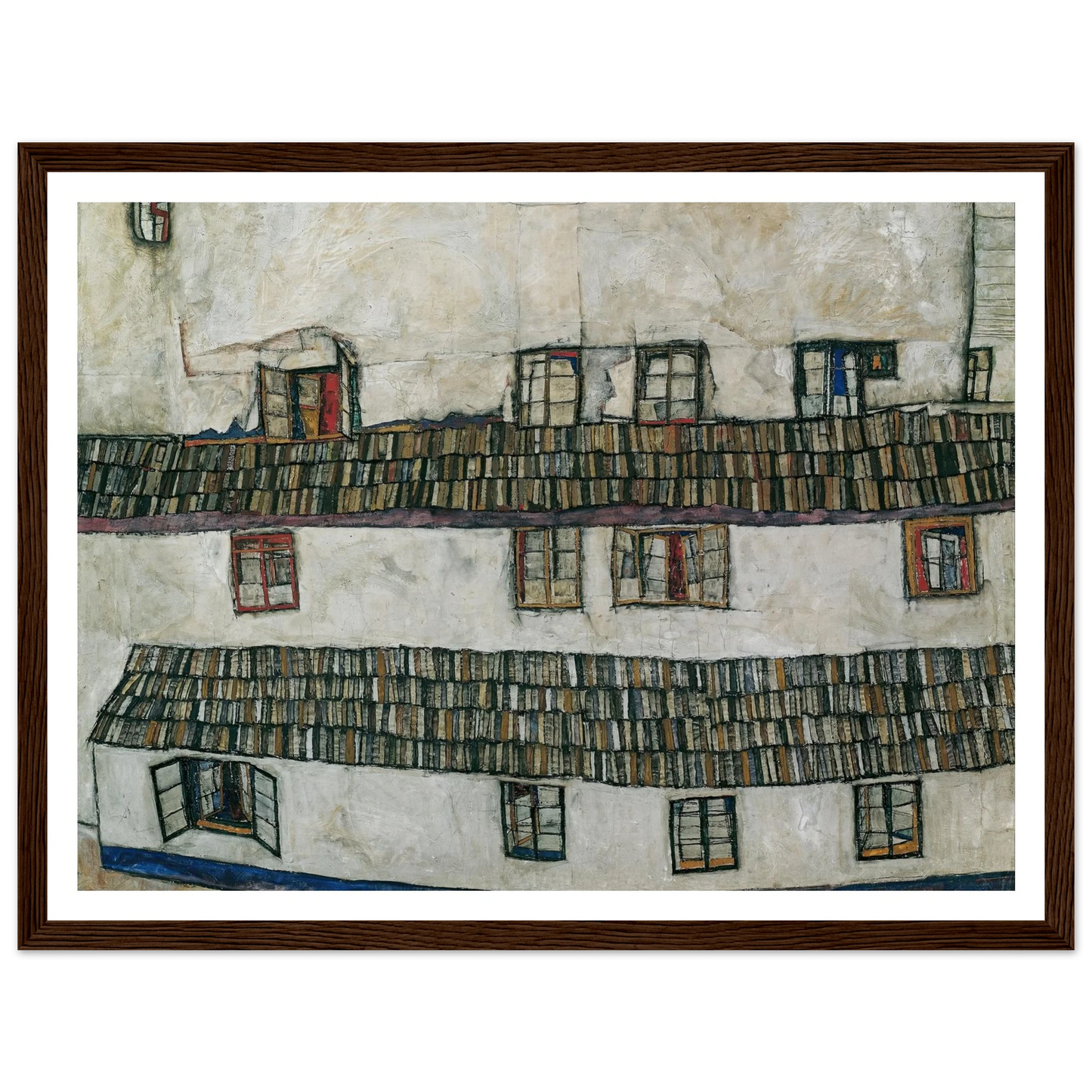 House wall (window) (1914) Art Print | Egon Schiele - Framed Poster - 30x40 cm / 12x16″ - Black frame