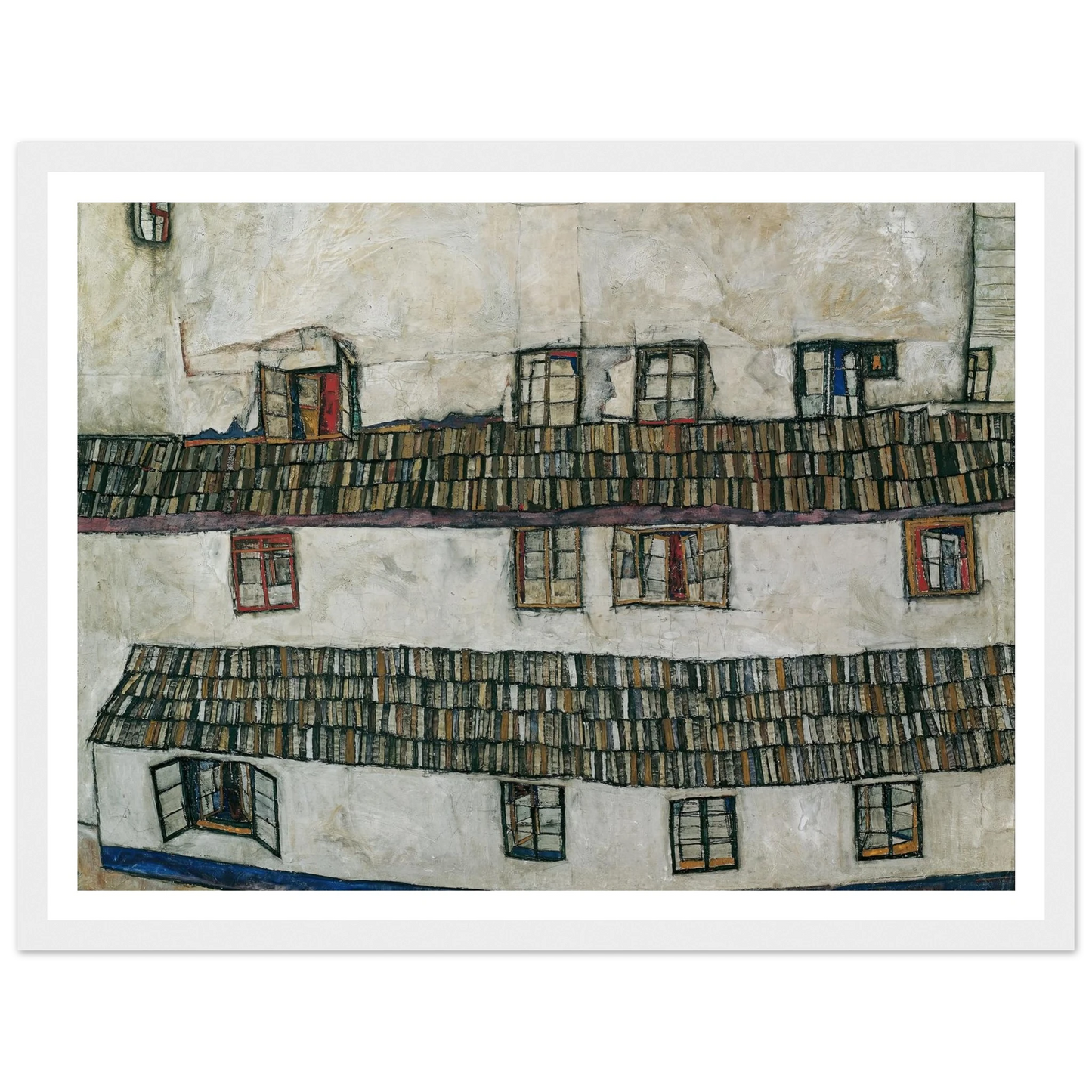 House wall (window) (1914) Art Print | Egon Schiele - Framed Poster - 30x40 cm / 12x16″ - Black frame