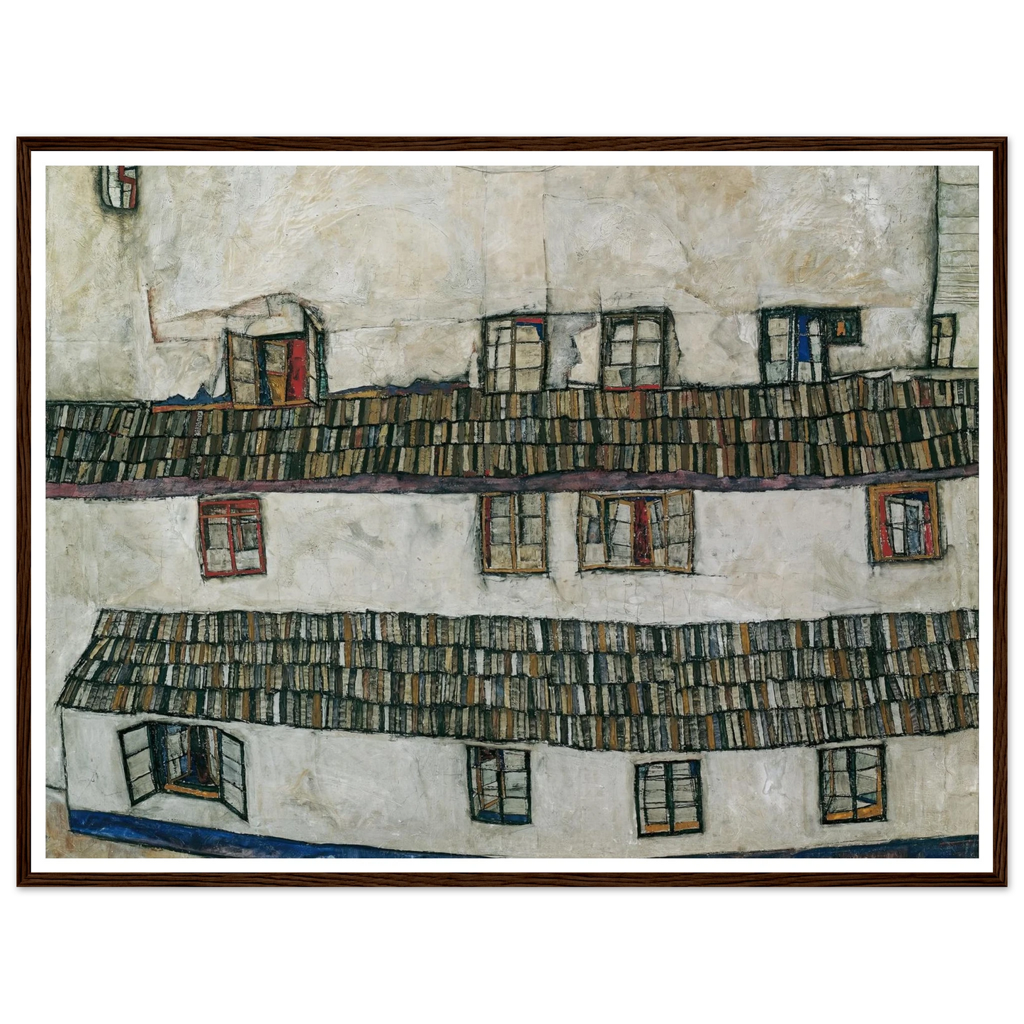 House wall (window) (1914) Art Print | Egon Schiele - Framed Poster - 30x40 cm / 12x16″ - Black frame