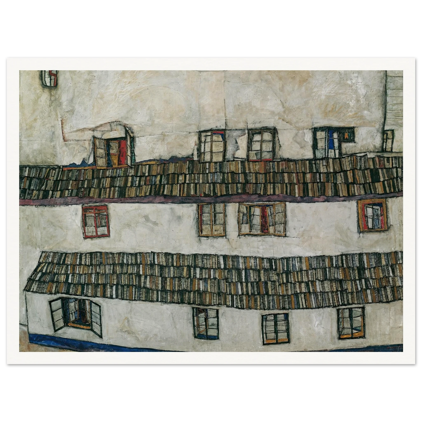 House wall (window) (1914) Art Print | Egon Schiele - Framed Poster - 30x40 cm / 12x16″ - Black frame