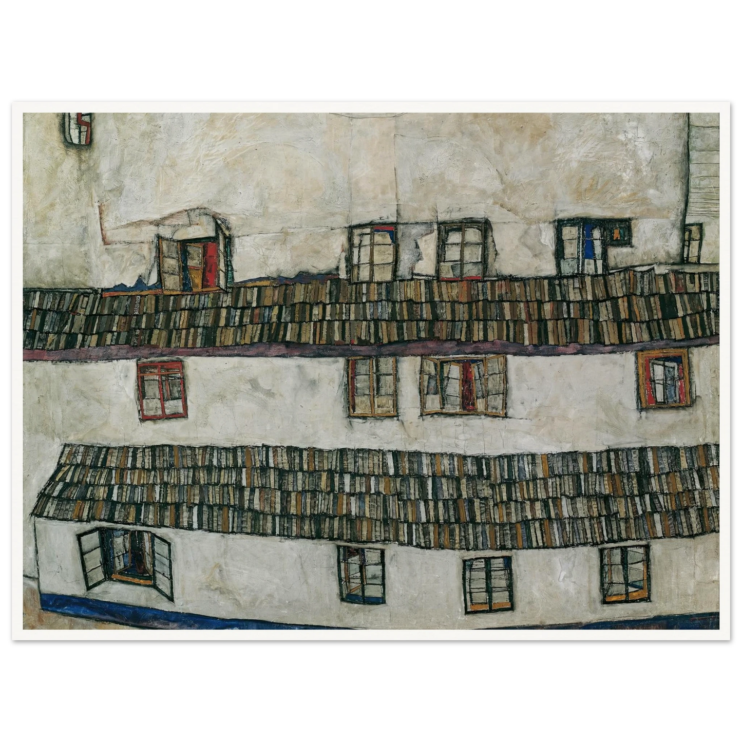 House wall (window) (1914) Art Print | Egon Schiele - Framed Poster - 30x40 cm / 12x16″ - Black frame