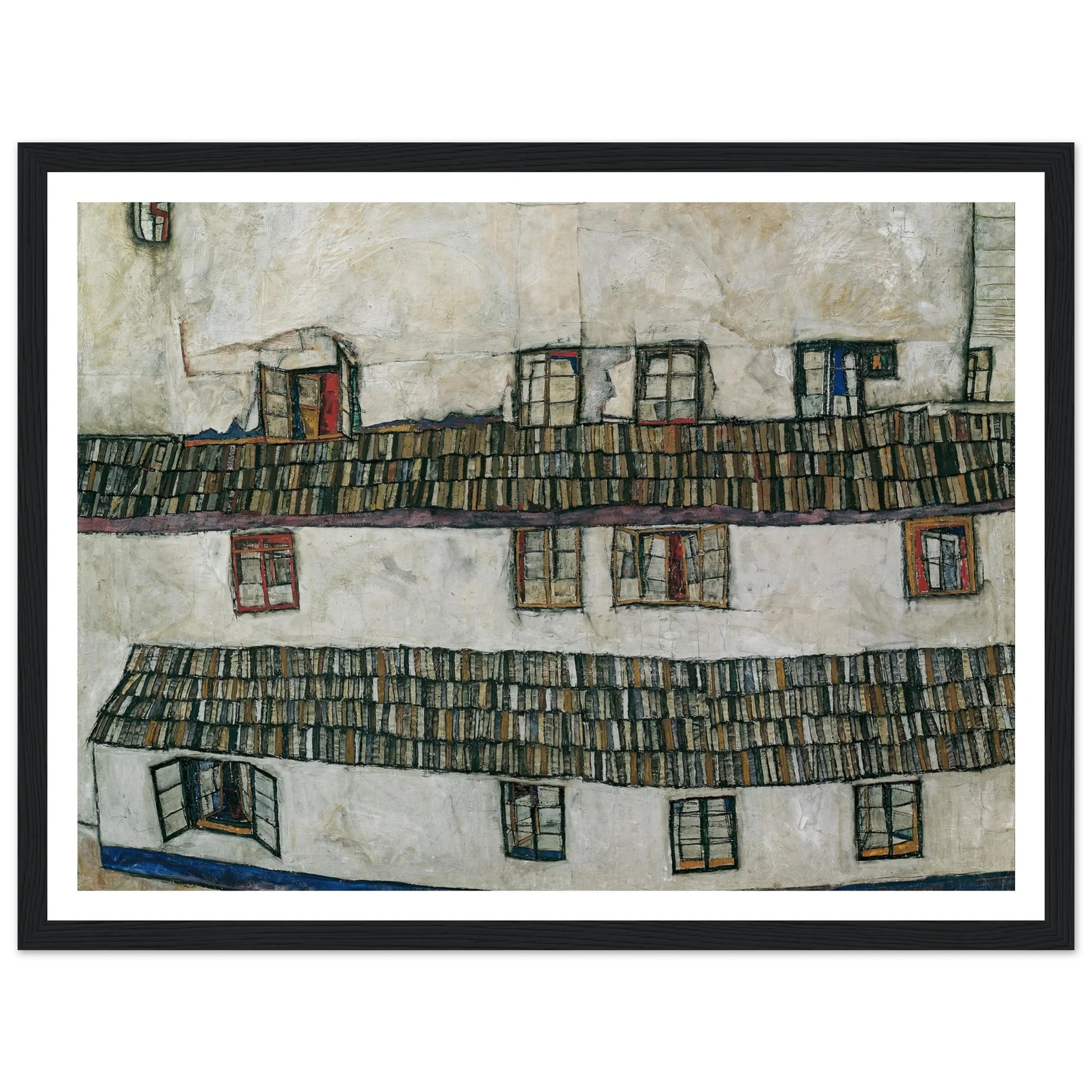 House wall (window) (1914) Art Print | Egon Schiele - Framed Poster - 30x40 cm / 12x16″ - Black frame