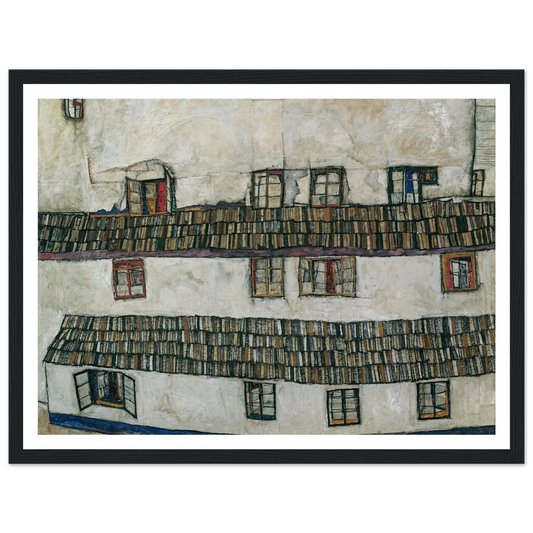 House wall (window) (1914) Art Print | Egon Schiele - Framed Poster - 30x40 cm / 12x16″ - Black frame