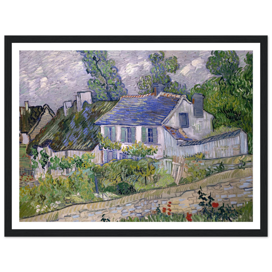 Houses at Auvers Art Print | Vincent van Gogh - Framed Poster - 30x40 cm / 12x16″ - Black frame