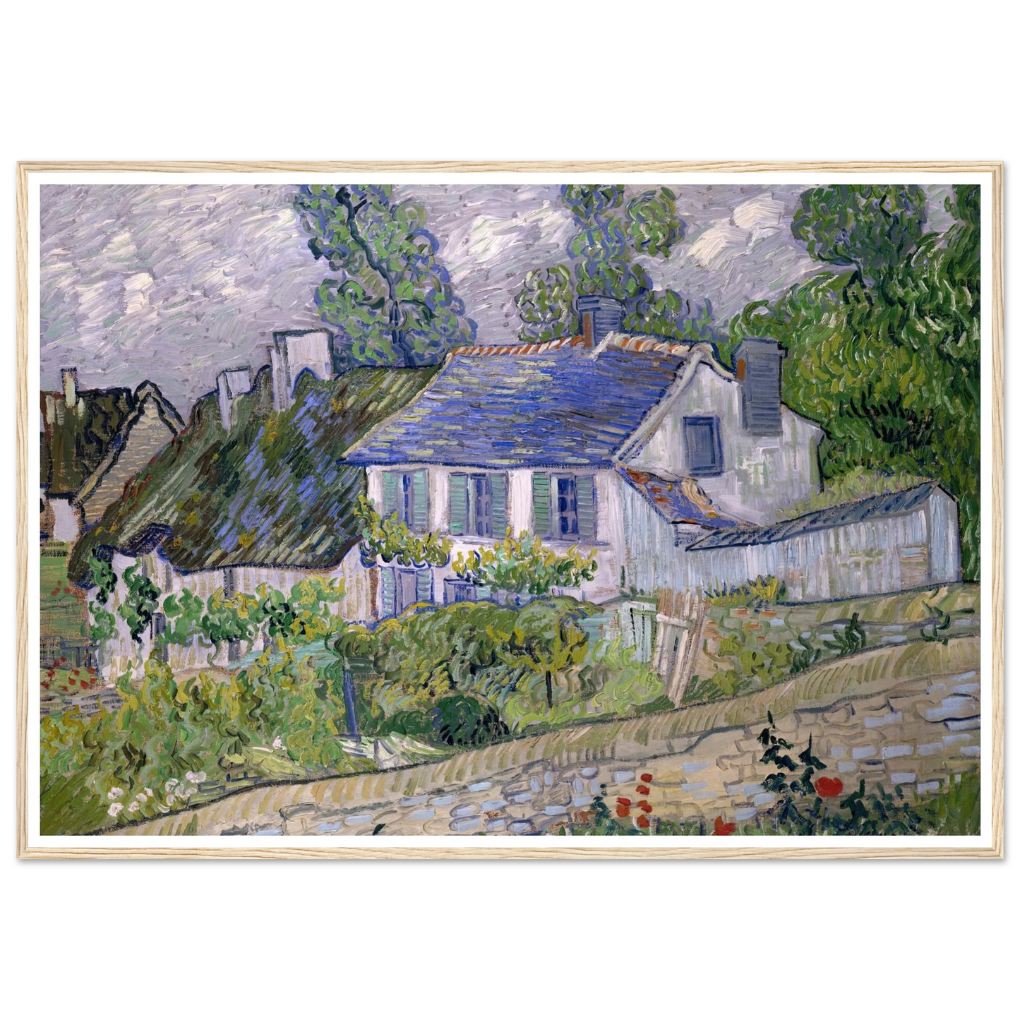 Houses at Auvers Art Print | Vincent van Gogh - Framed Poster - 30x40 cm / 12x16″ - Black frame