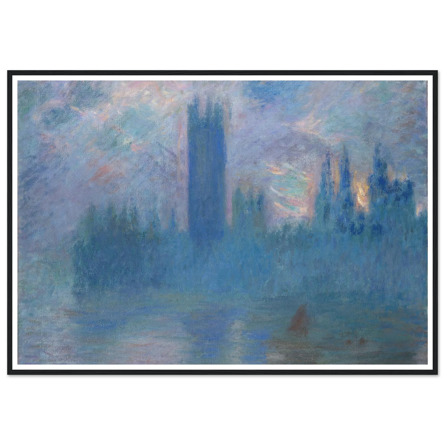 Houses of Parliament, London (1900) Art Print | Claude Monet - Framed Poster - 30x40 cm / 12x16″ - Black frame
