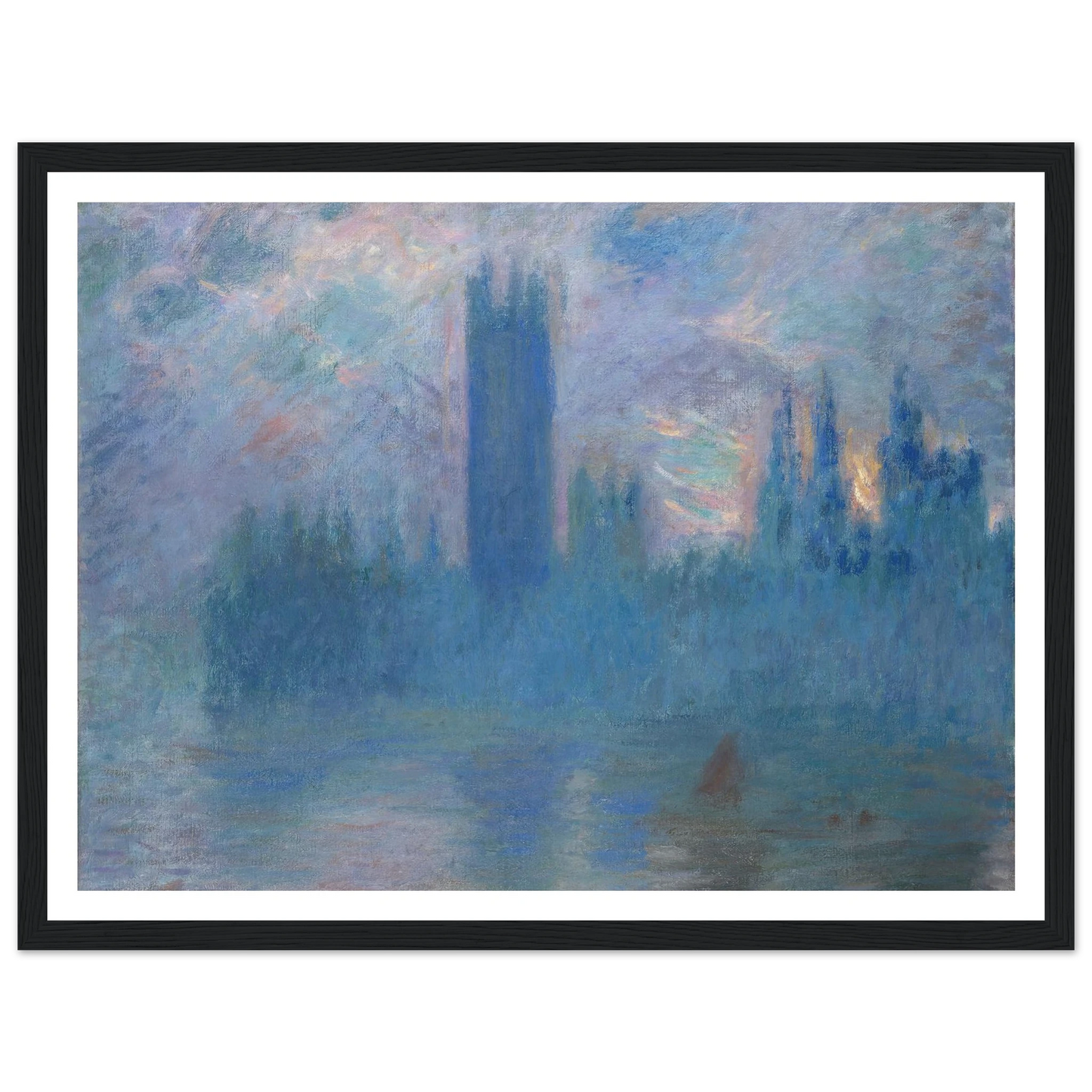 Houses of Parliament, London (1900) Art Print | Claude Monet - Framed Poster - 30x40 cm / 12x16″ - Black frame