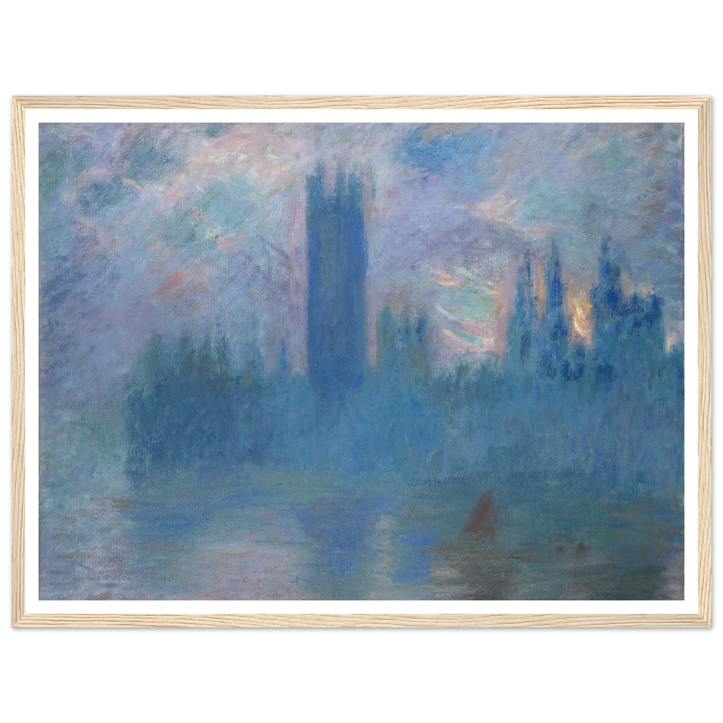 Houses of Parliament, London (1900) Art Print | Claude Monet - Framed Poster - 30x40 cm / 12x16″ - Black frame