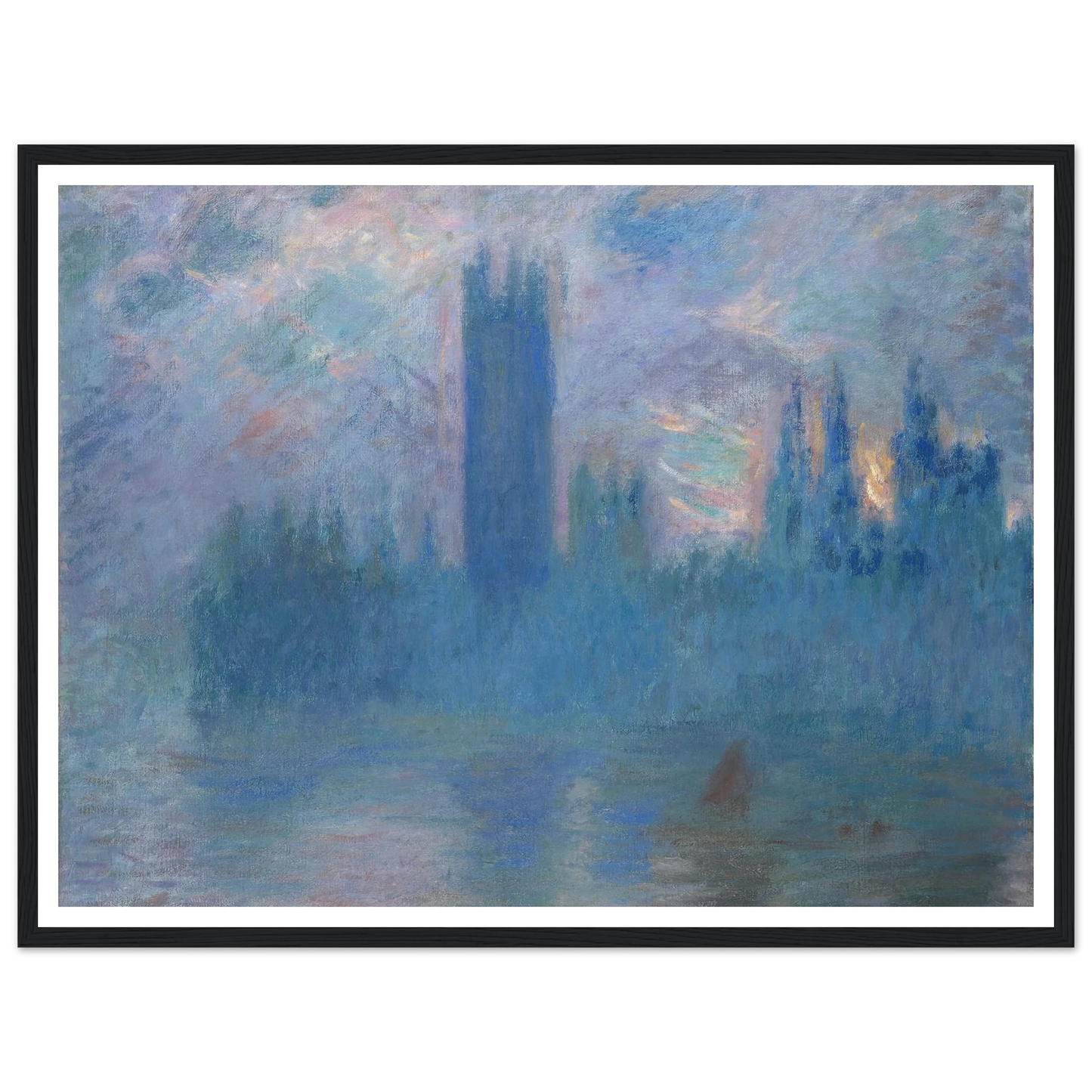 Houses of Parliament, London (1900) Art Print | Claude Monet - Framed Poster - 30x40 cm / 12x16″ - Black frame