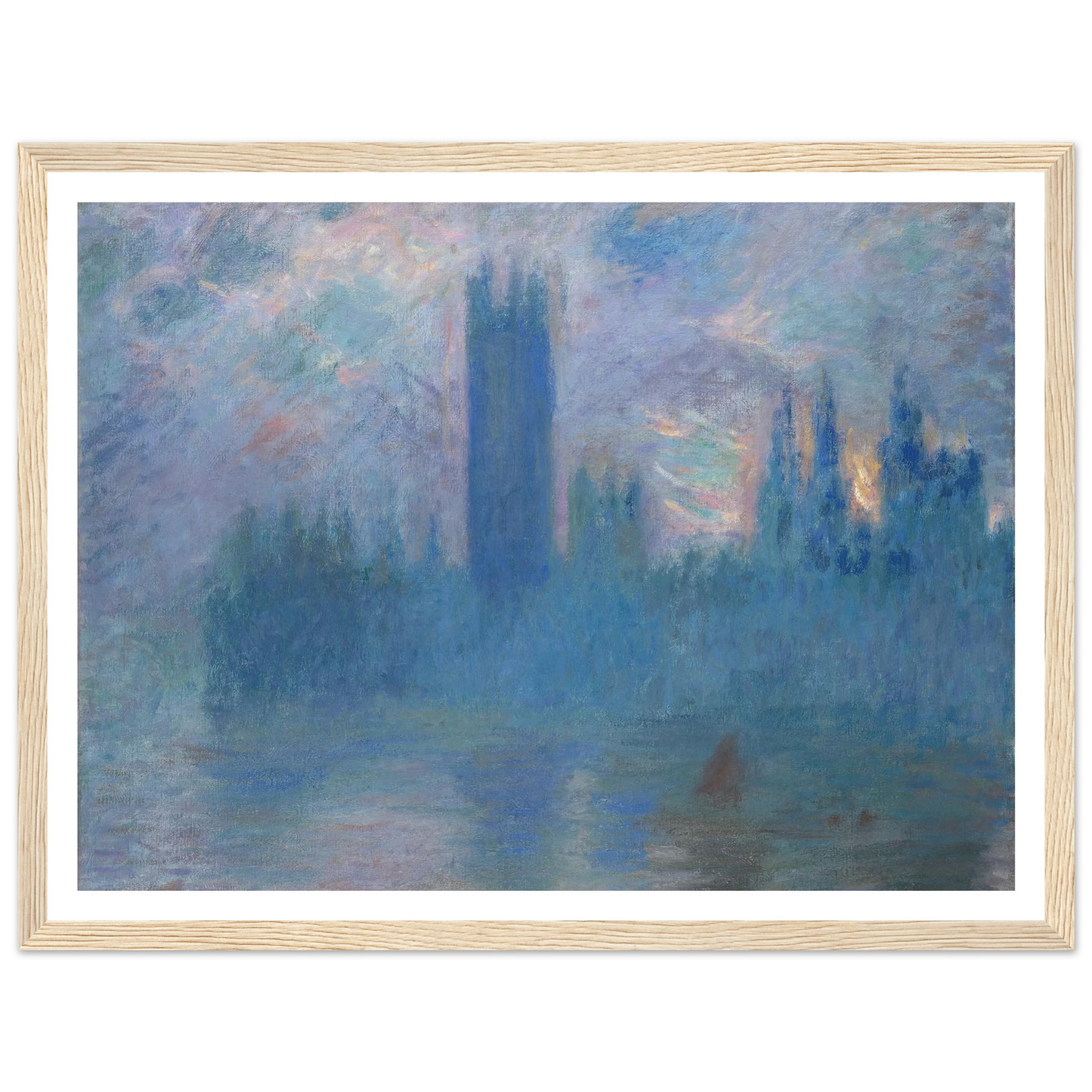Houses of Parliament, London (1900) Art Print | Claude Monet - Framed Poster - 30x40 cm / 12x16″ - Black frame