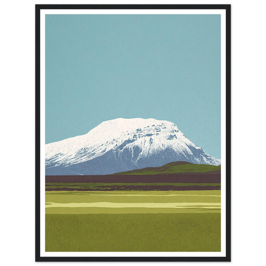Hvannadalshnúkur's Wide Crown - Framed Poster - 30x40 cm / 12x16″ - Black frame