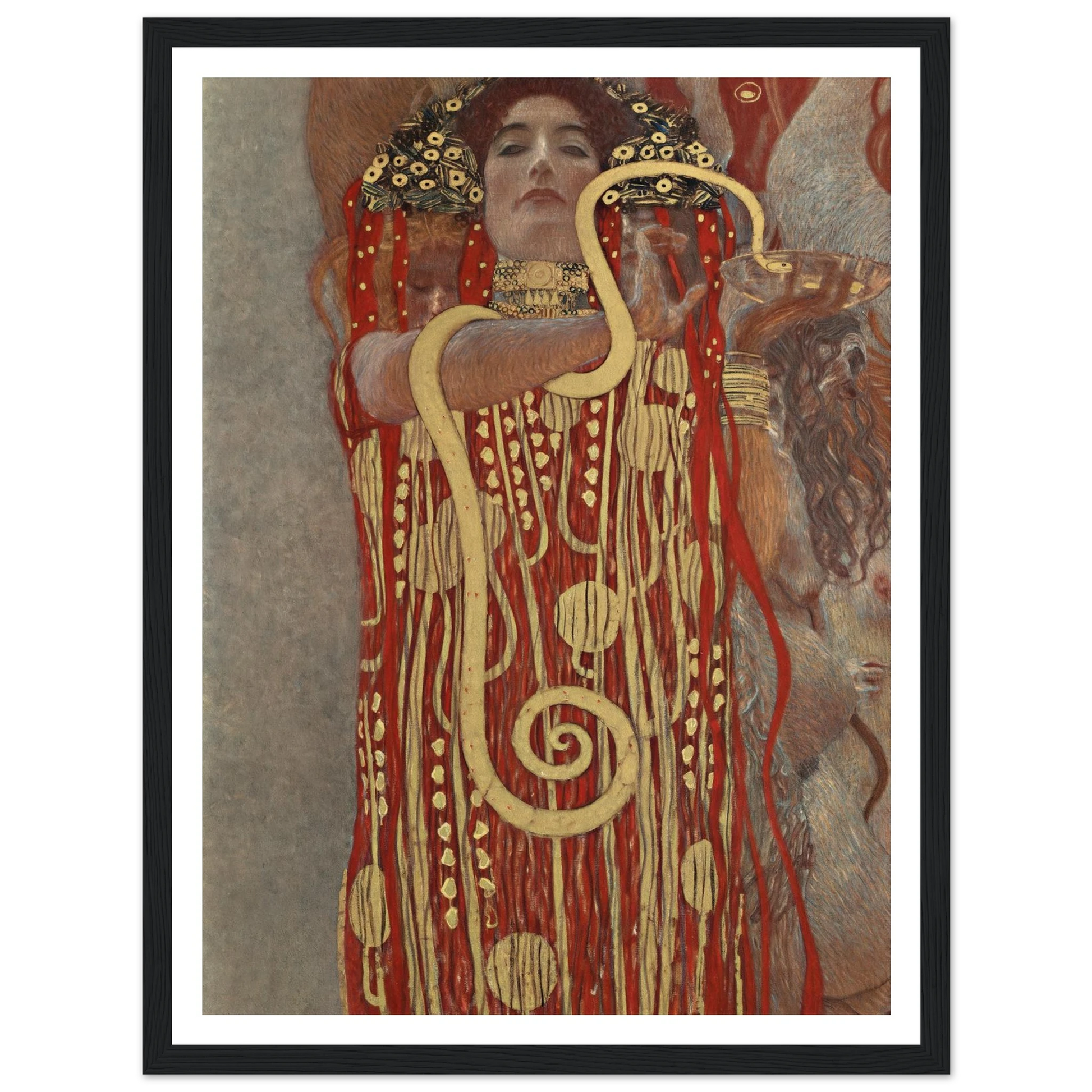 Hygieia Art Print | Gustav Klimt - Framed Poster - 30x40 cm / 12x16″ - Black frame