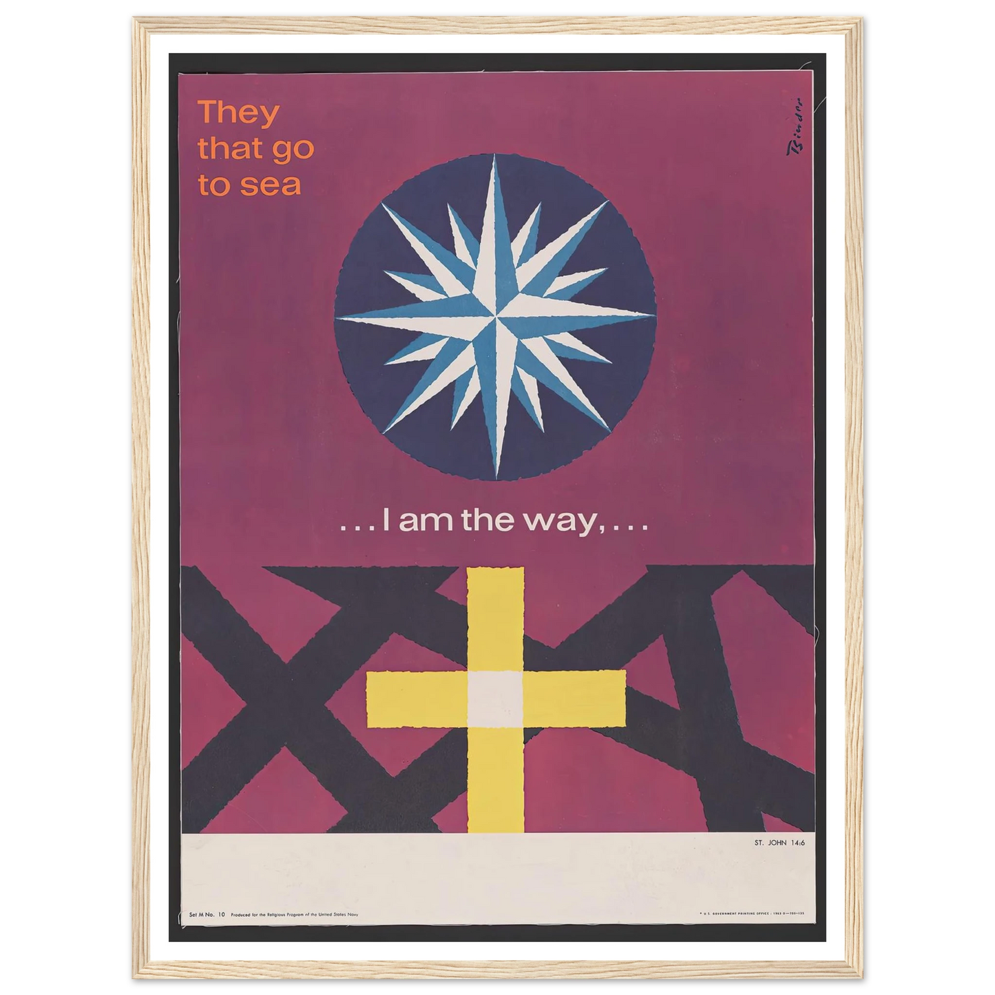 I am the way… St. John 14_6 (1963) Art Print | Joseph Binder - Framed Poster - 30x40 cm / 12x16″ - Black frame