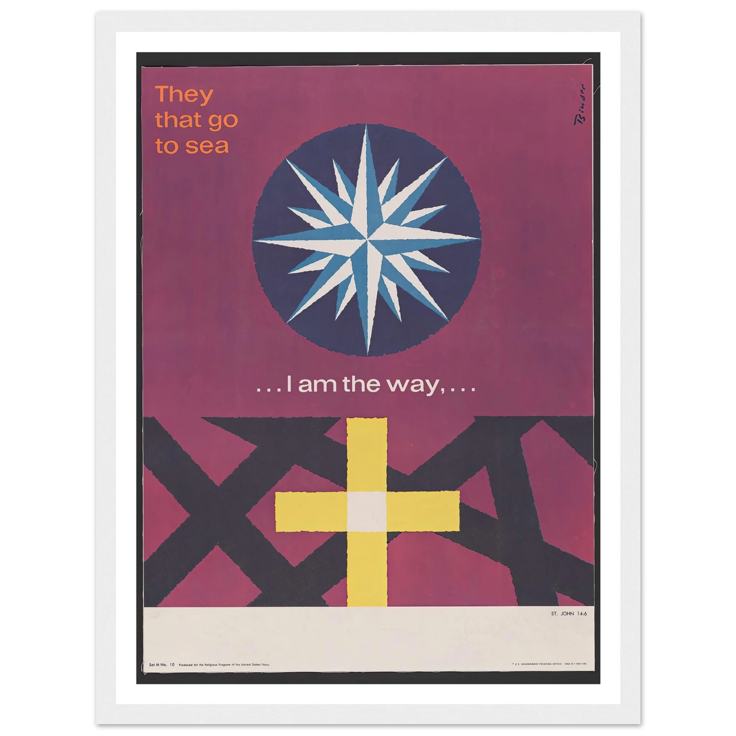 I am the way… St. John 14_6 (1963) Art Print | Joseph Binder - Framed Poster - 30x40 cm / 12x16″ - Black frame