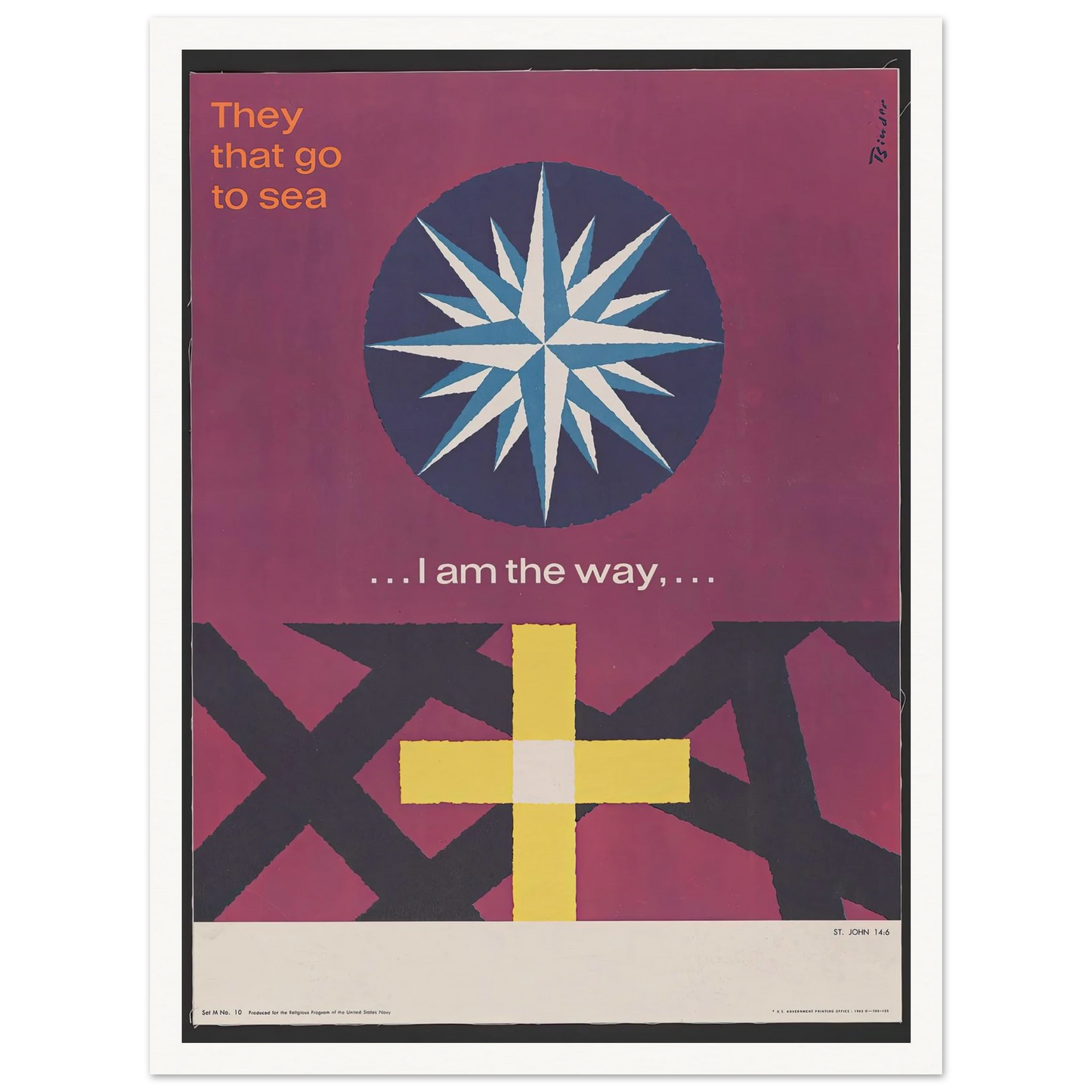 I am the way… St. John 14_6 (1963) Art Print | Joseph Binder - Framed Poster - 30x40 cm / 12x16″ - Black frame
