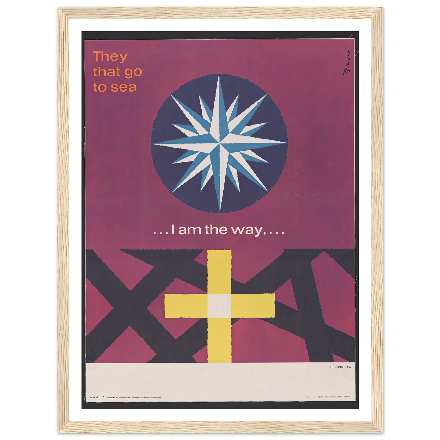 I am the way… St. John 14_6 (1963) Art Print | Joseph Binder - Framed Poster - 30x40 cm / 12x16″ - Black frame