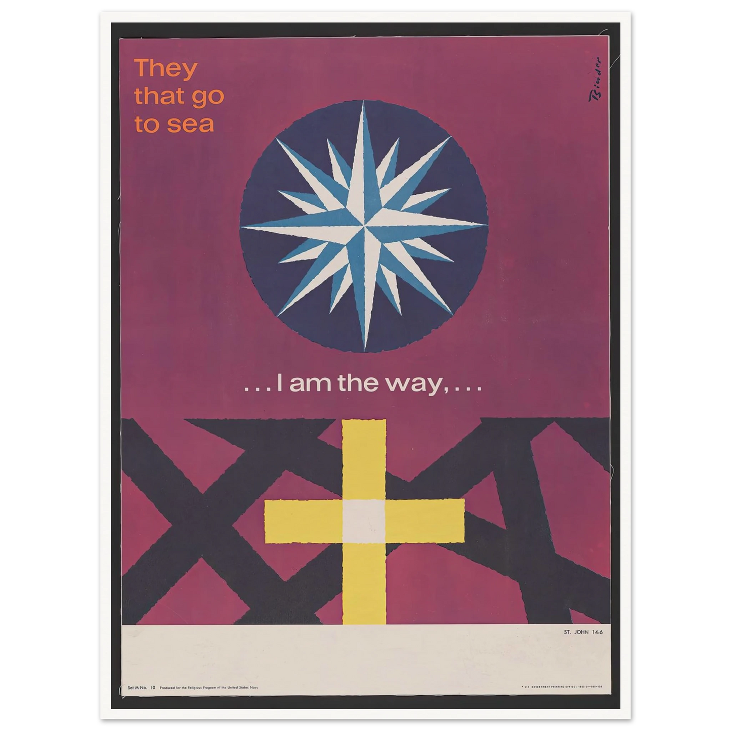 I am the way… St. John 14_6 (1963) Art Print | Joseph Binder - Framed Poster - 30x40 cm / 12x16″ - Black frame