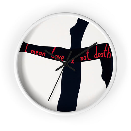 "I mean love, not death" Wall Clock | Yurko Gutsulyak - Black - White Base - 10"