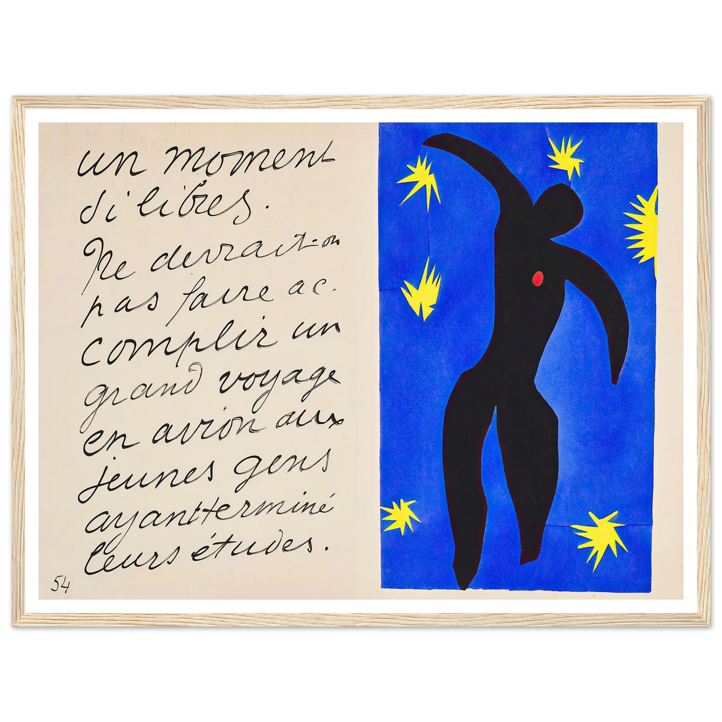 Icarus (1947) Art Print | Henri Matisse - Framed Poster - 30x40 cm / 12x16″ - Black frame