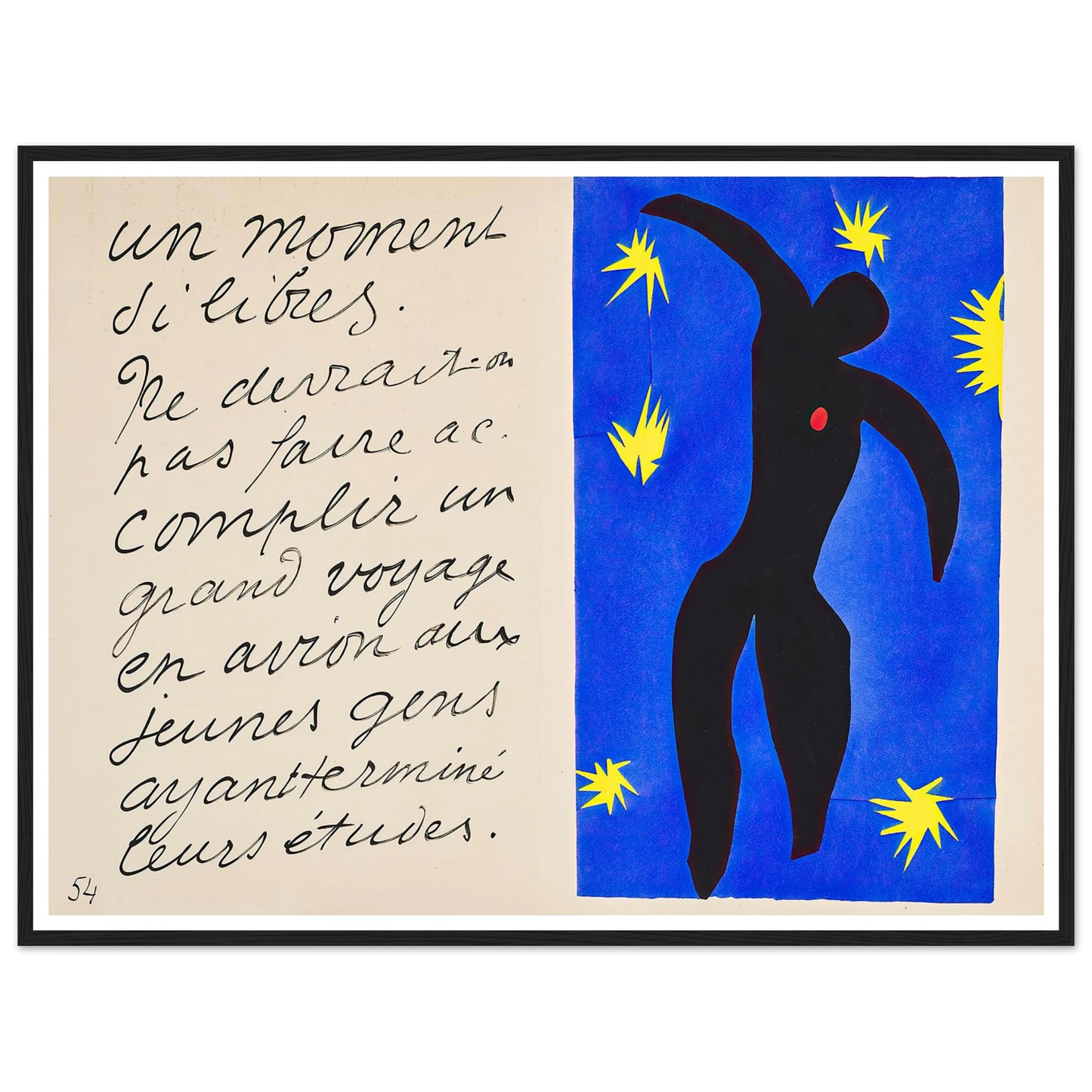 Icarus (1947) Art Print | Henri Matisse - Framed Poster - 30x40 cm / 12x16″ - Black frame