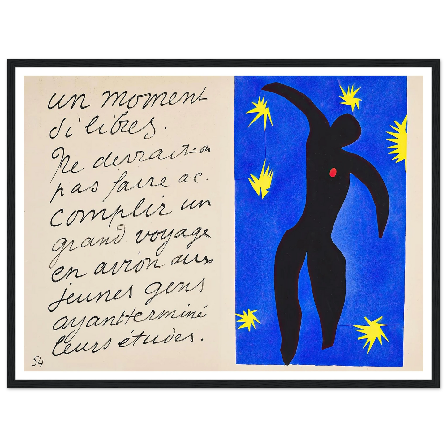 Icarus (1947) Art Print | Henri Matisse - Framed Poster - 30x40 cm / 12x16″ - Black frame