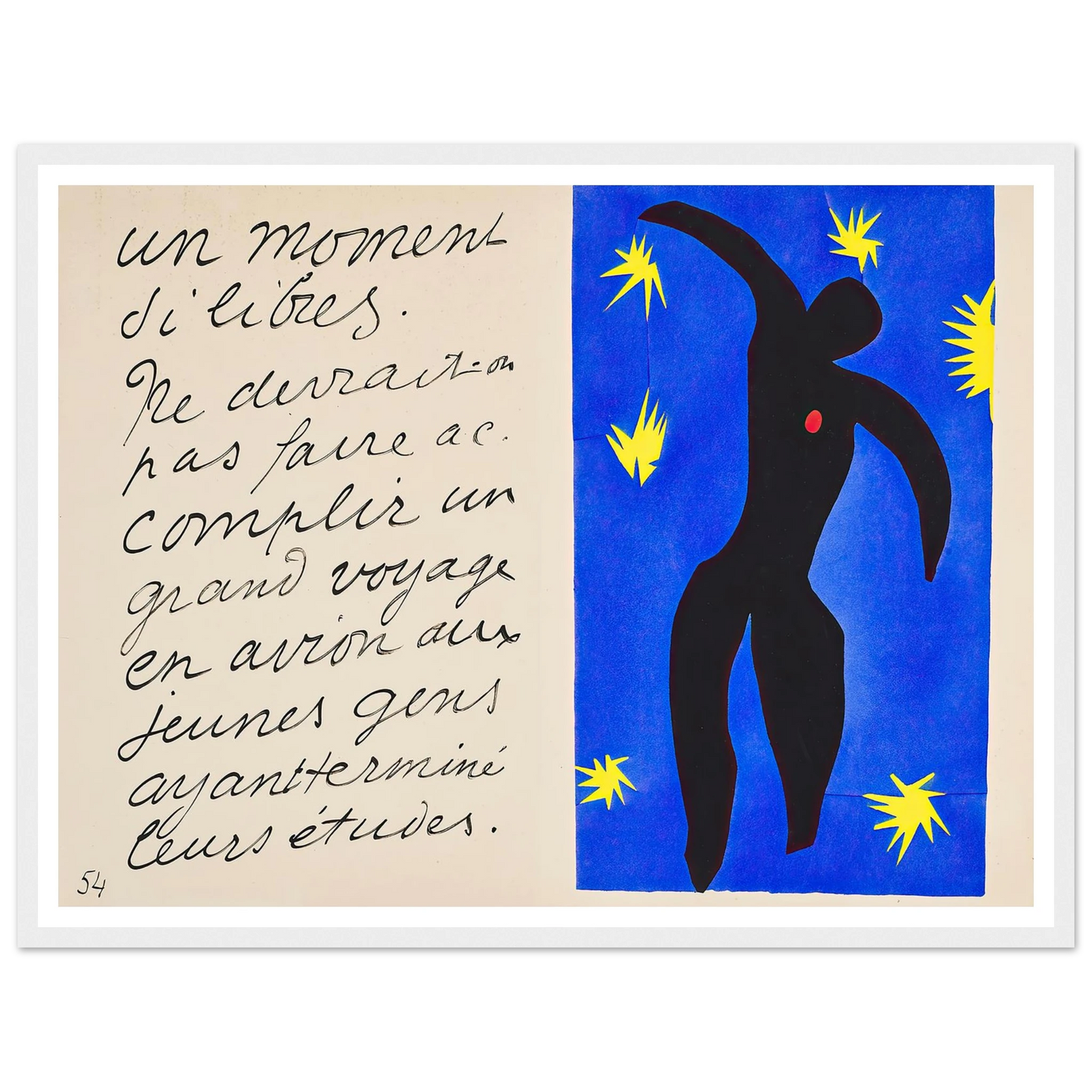 Icarus (1947) Art Print | Henri Matisse - Framed Poster - 30x40 cm / 12x16″ - Black frame