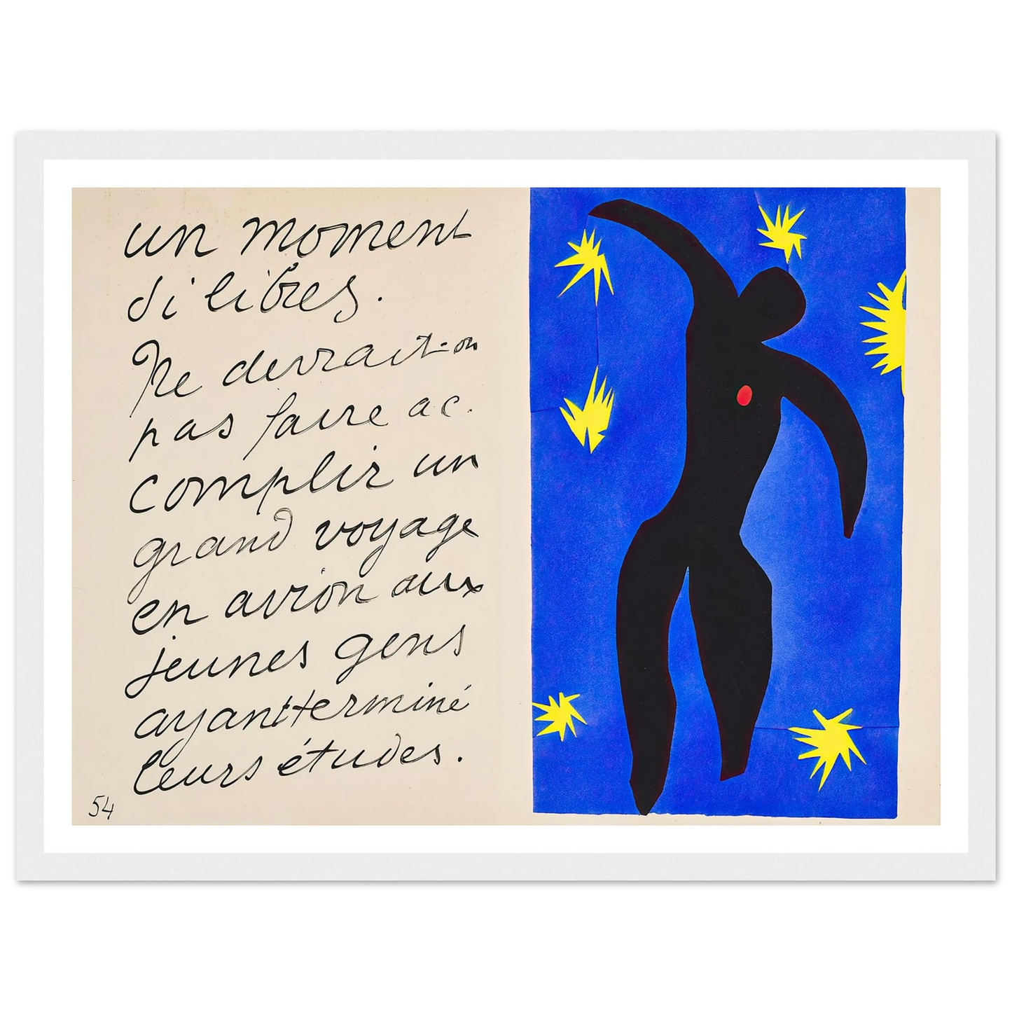 Icarus (1947) Art Print | Henri Matisse - Framed Poster - 30x40 cm / 12x16″ - Black frame