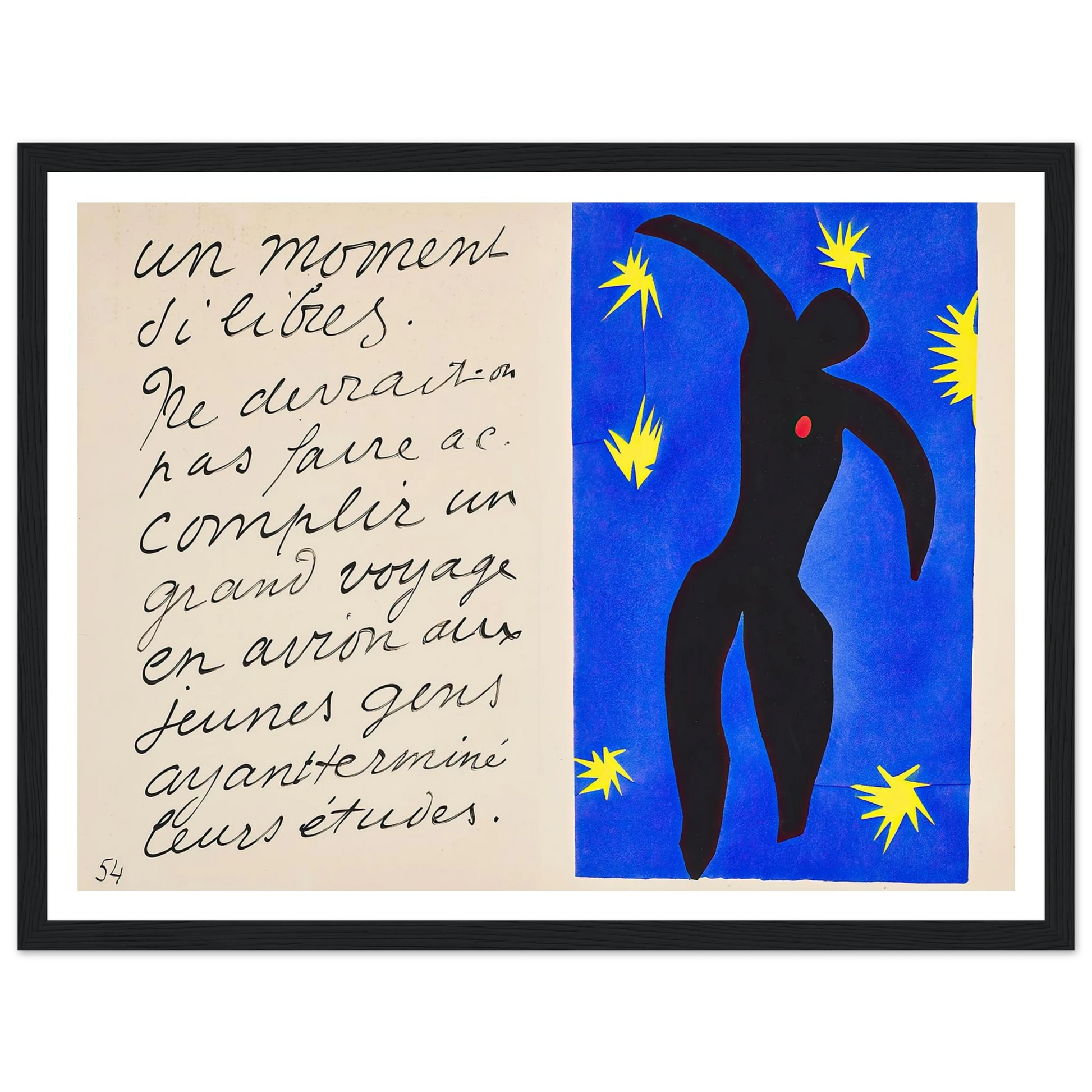 Icarus (1947) Art Print | Henri Matisse - Framed Poster - 30x40 cm / 12x16″ - Black frame