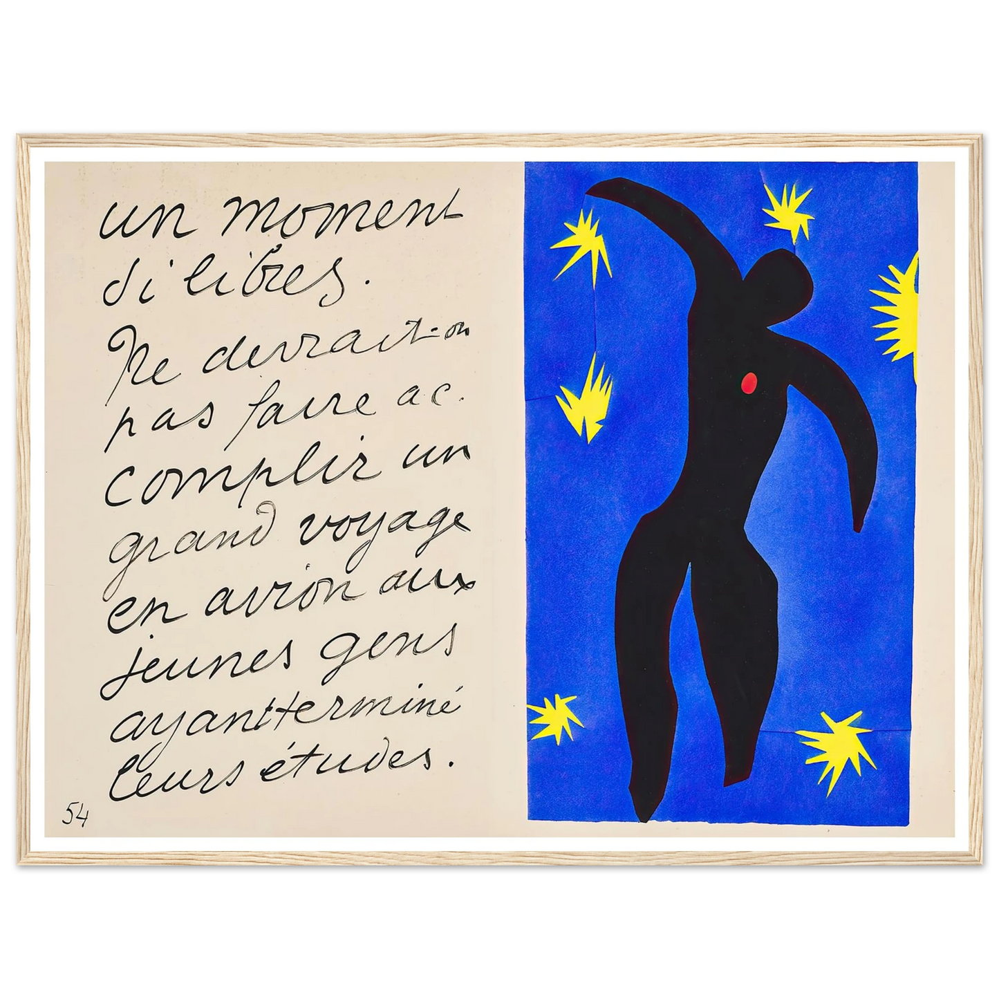 Icarus (1947) Art Print | Henri Matisse - Framed Poster - 30x40 cm / 12x16″ - Black frame