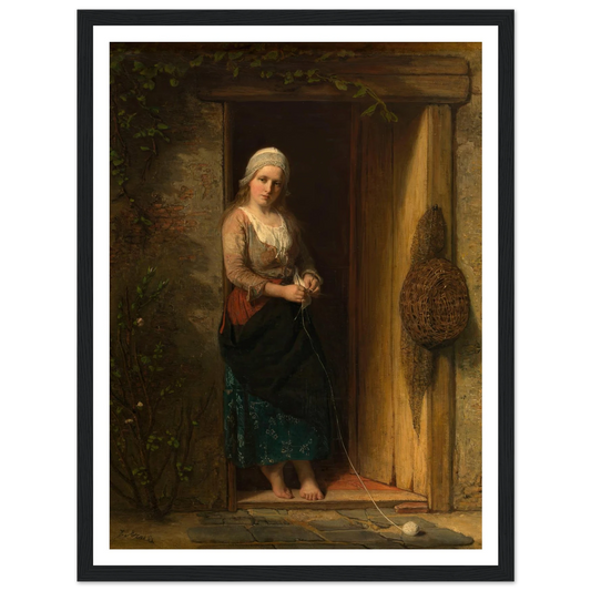 Ida, the Fisherman’s Daughter at the Doorway (1851) Art Print | Jozef Israels - Framed Poster - 30x40 cm / 12x16″ - Black frame