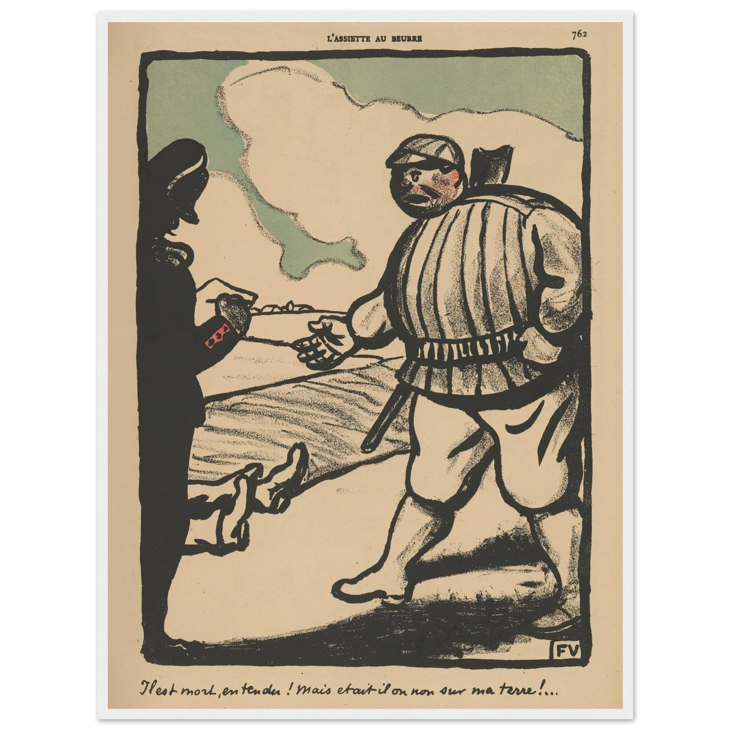 Il est mort, entendu ! (…) (1902) Art Print | Felix Vallotton - Framed Poster - 30x40 cm / 12x16″ - Black frame