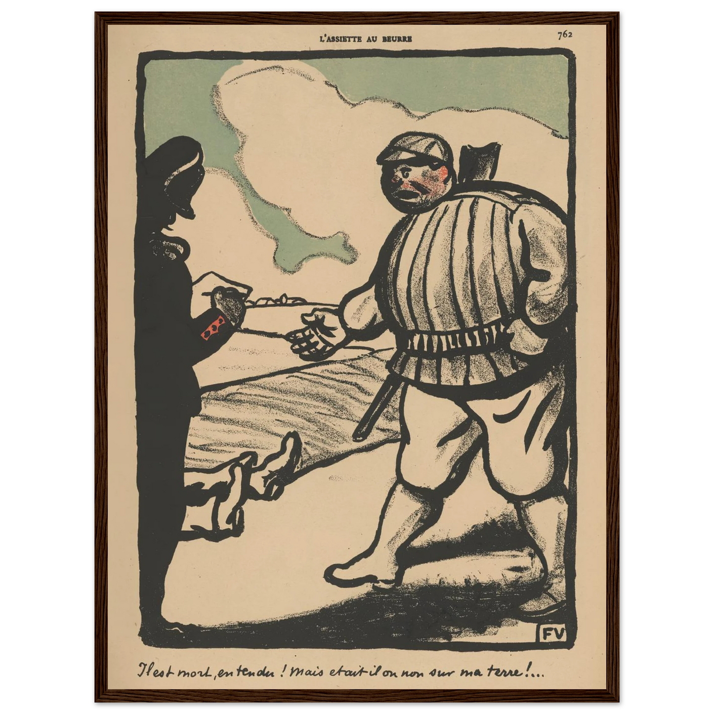 Il est mort, entendu ! (…) (1902) Art Print | Felix Vallotton - Framed Poster - 30x40 cm / 12x16″ - Black frame