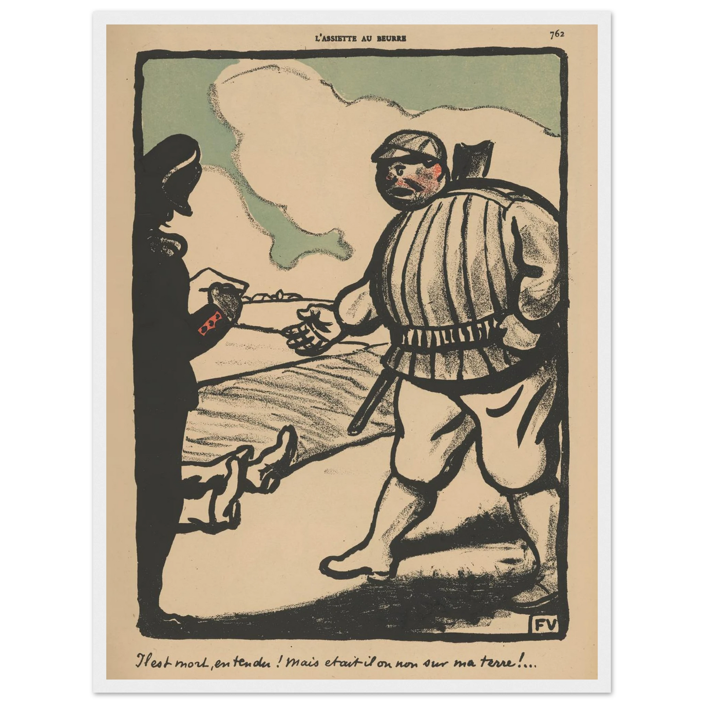 Il est mort, entendu ! (…) (1902) Art Print | Felix Vallotton - Framed Poster - 30x40 cm / 12x16″ - Black frame