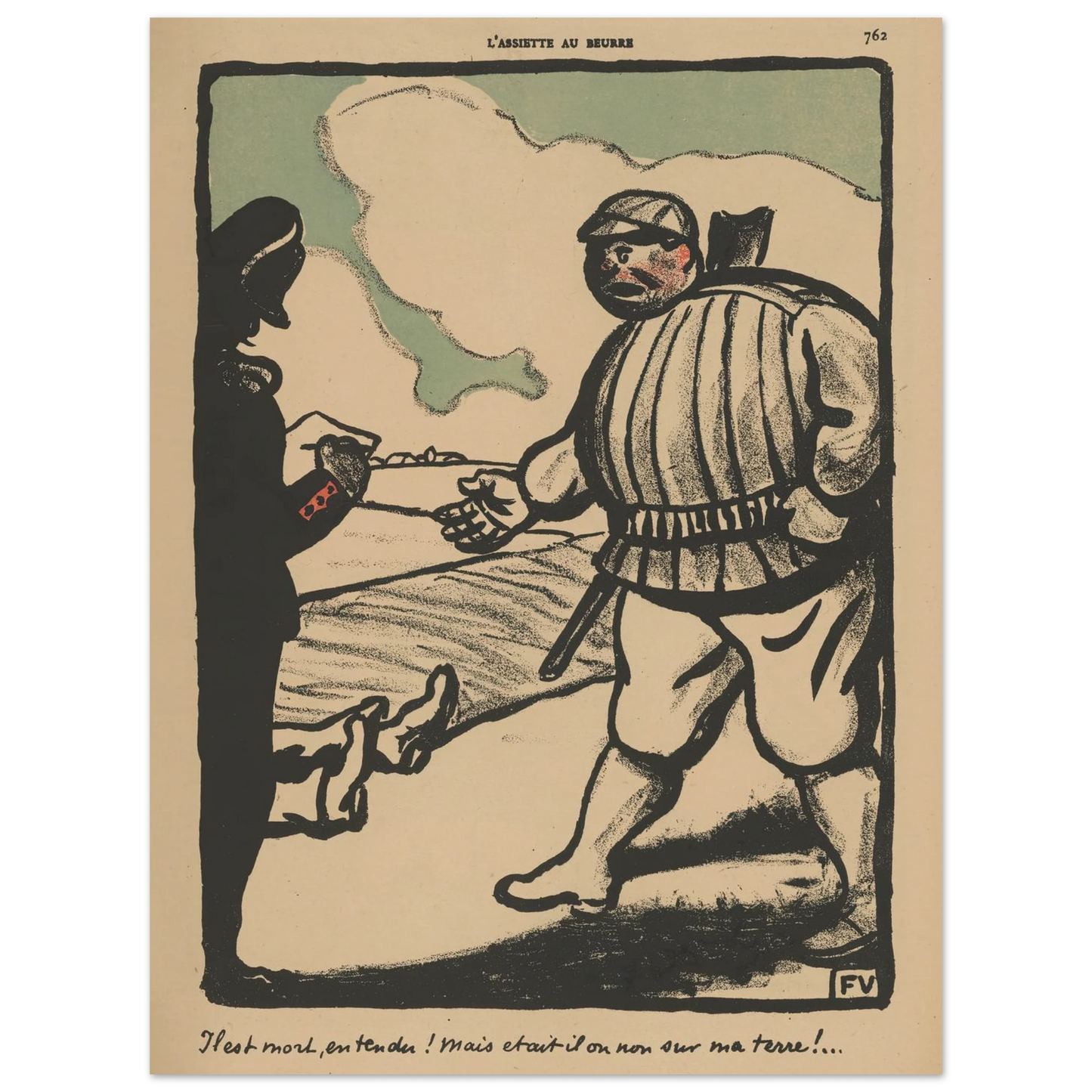 Il est mort, entendu ! (…) (1902) Art Print | Felix Vallotton - Framed Poster - 30x40 cm / 12x16″ - Black frame