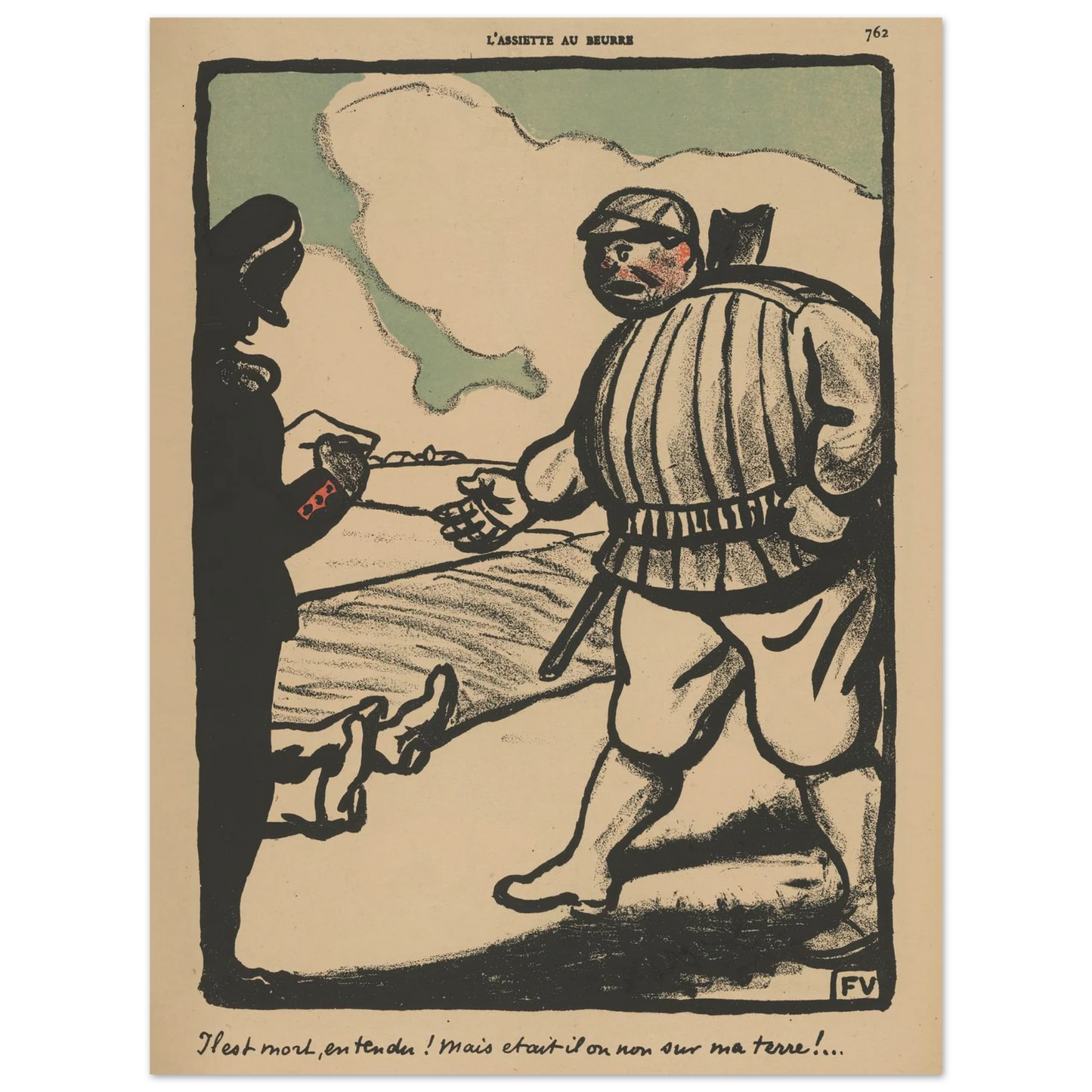 Il est mort, entendu ! (…) (1902) Art Print | Felix Vallotton - Framed Poster - 30x40 cm / 12x16″ - Black frame